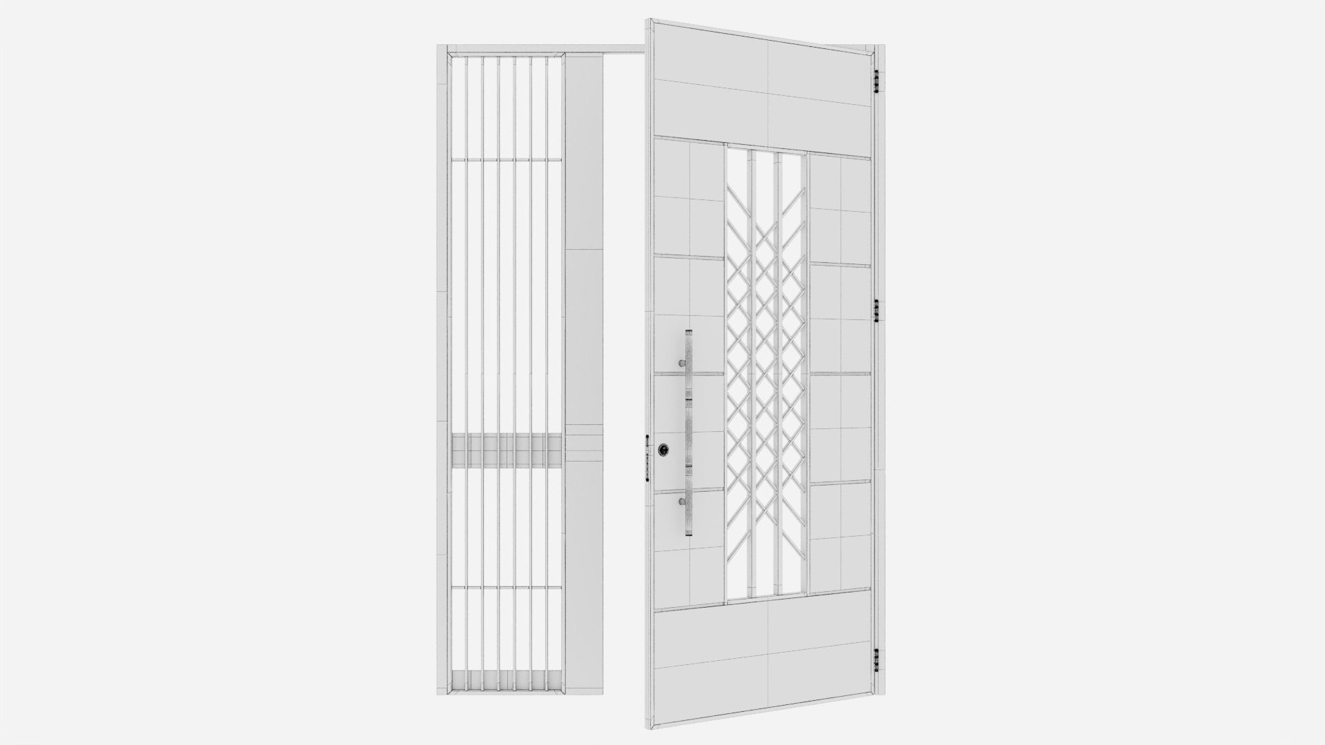 Aluminium door 192 3D model_5