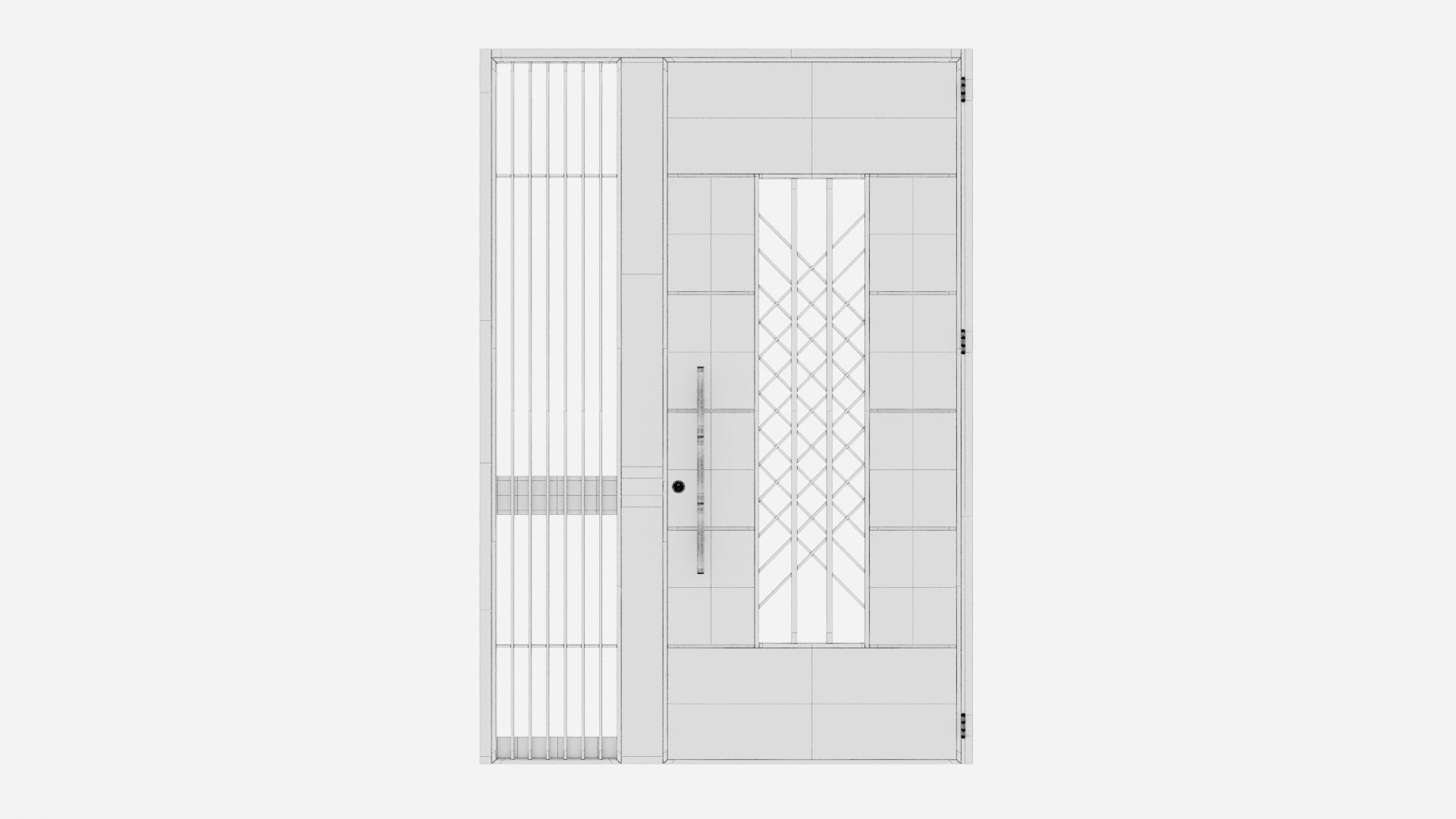 Aluminium door 192 3D model_6