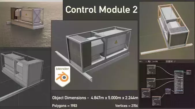 Power Storage Container Control Module 2 Low-poly 3D model