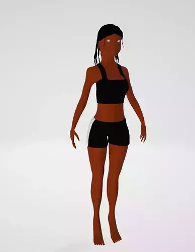 latina character with clothes