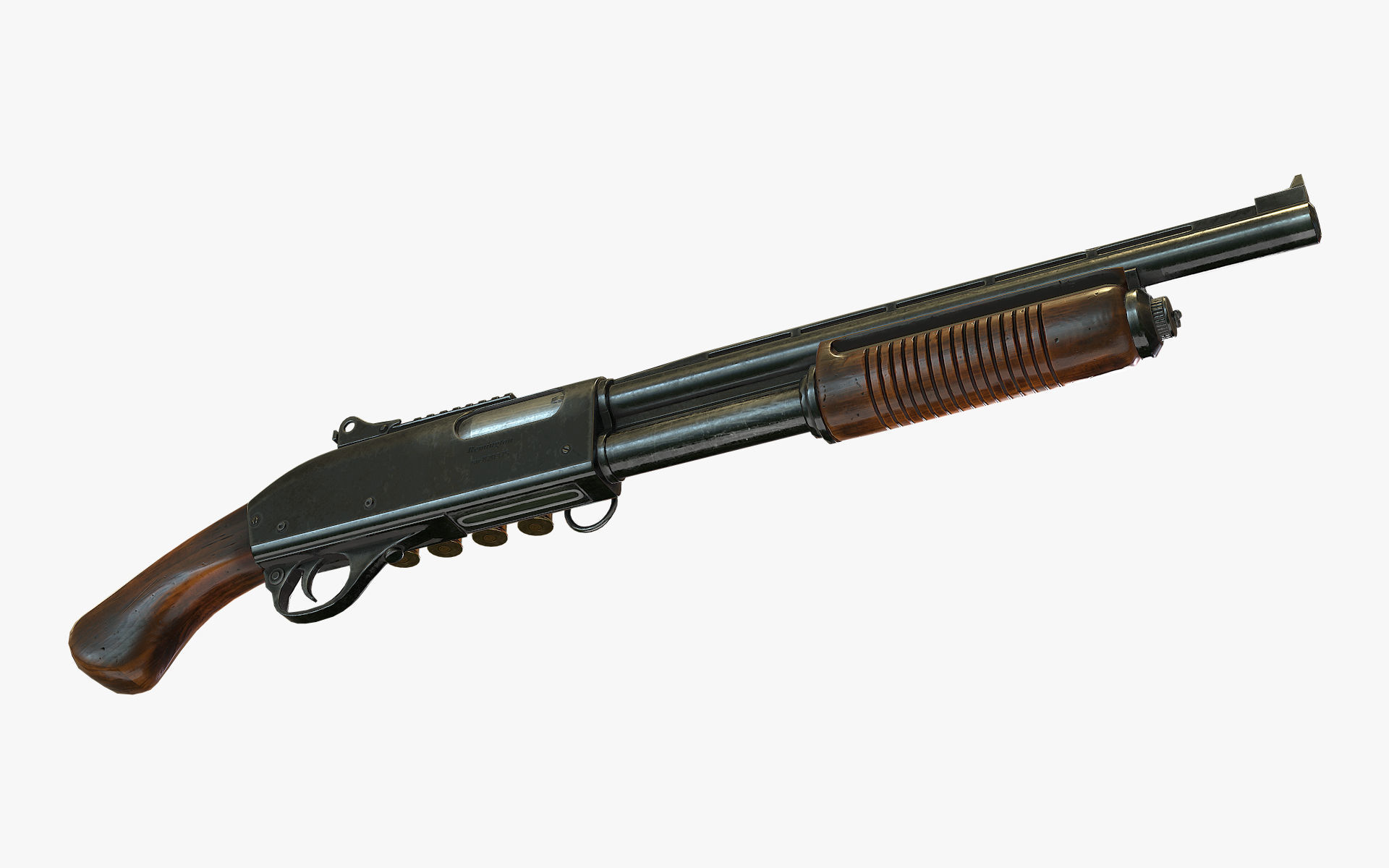 Short shotgun Low-poly 3D model_3