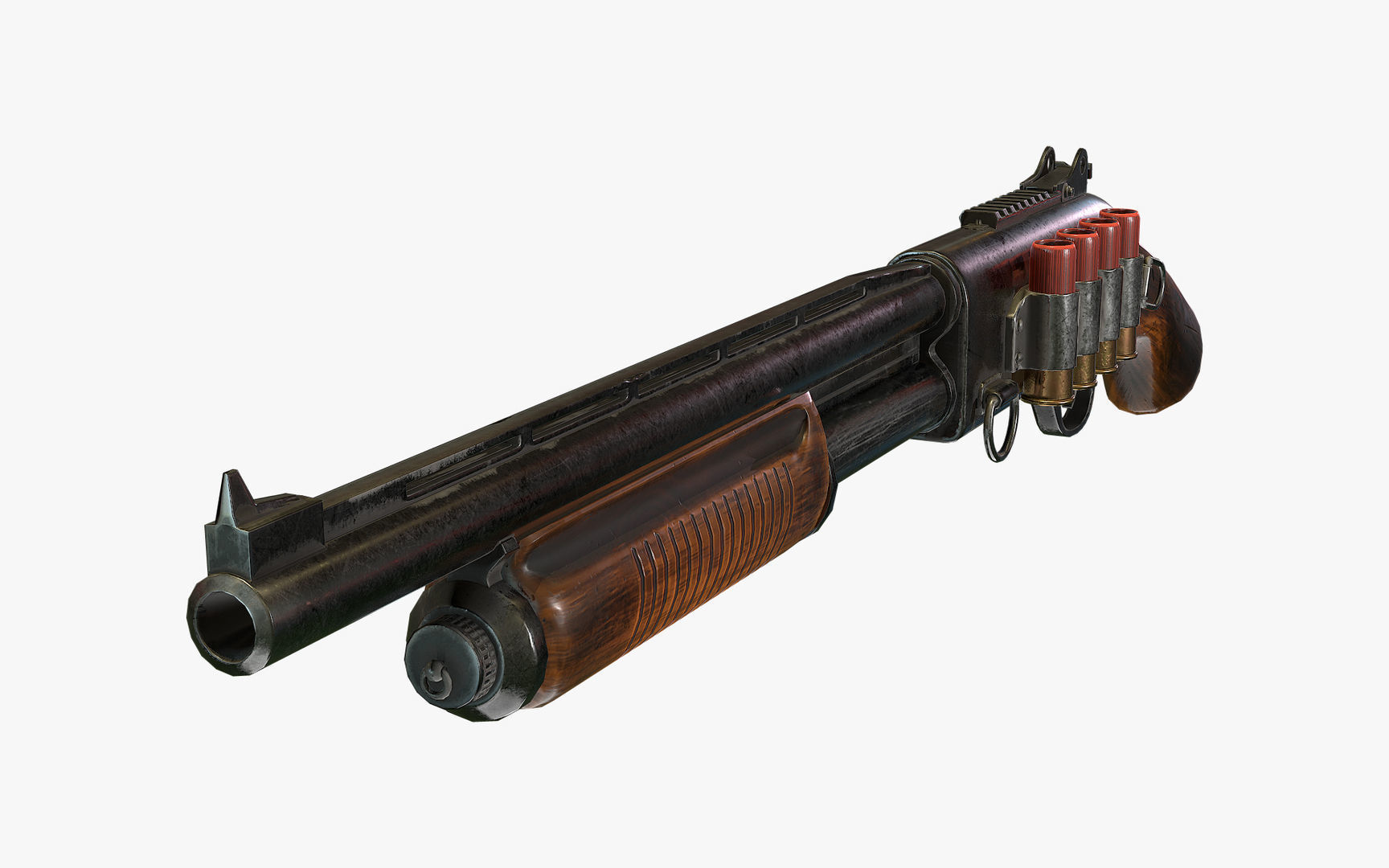 Short shotgun Low-poly 3D model_6