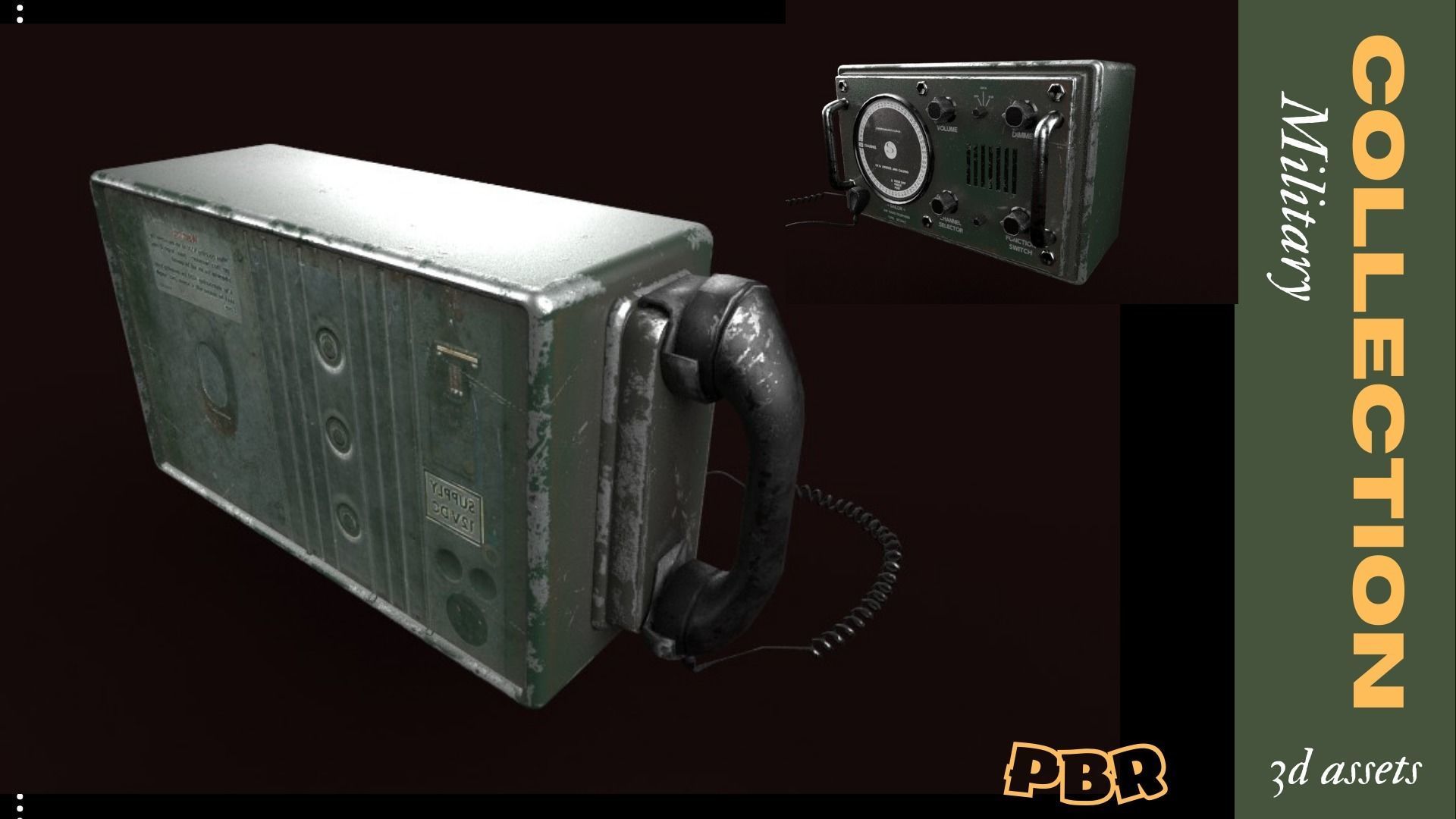 Military Sailor VHF-RT 144 B  1970 Low-poly 3D model Low-poly 3D model_6