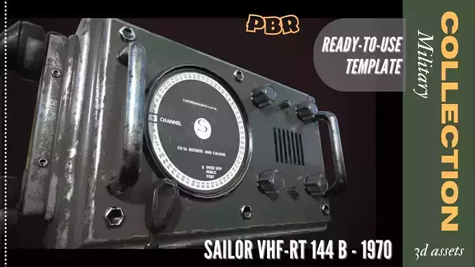 Military Sailor VHF-RT 144 B  1970 Low-poly 3D model Low-poly 3D model