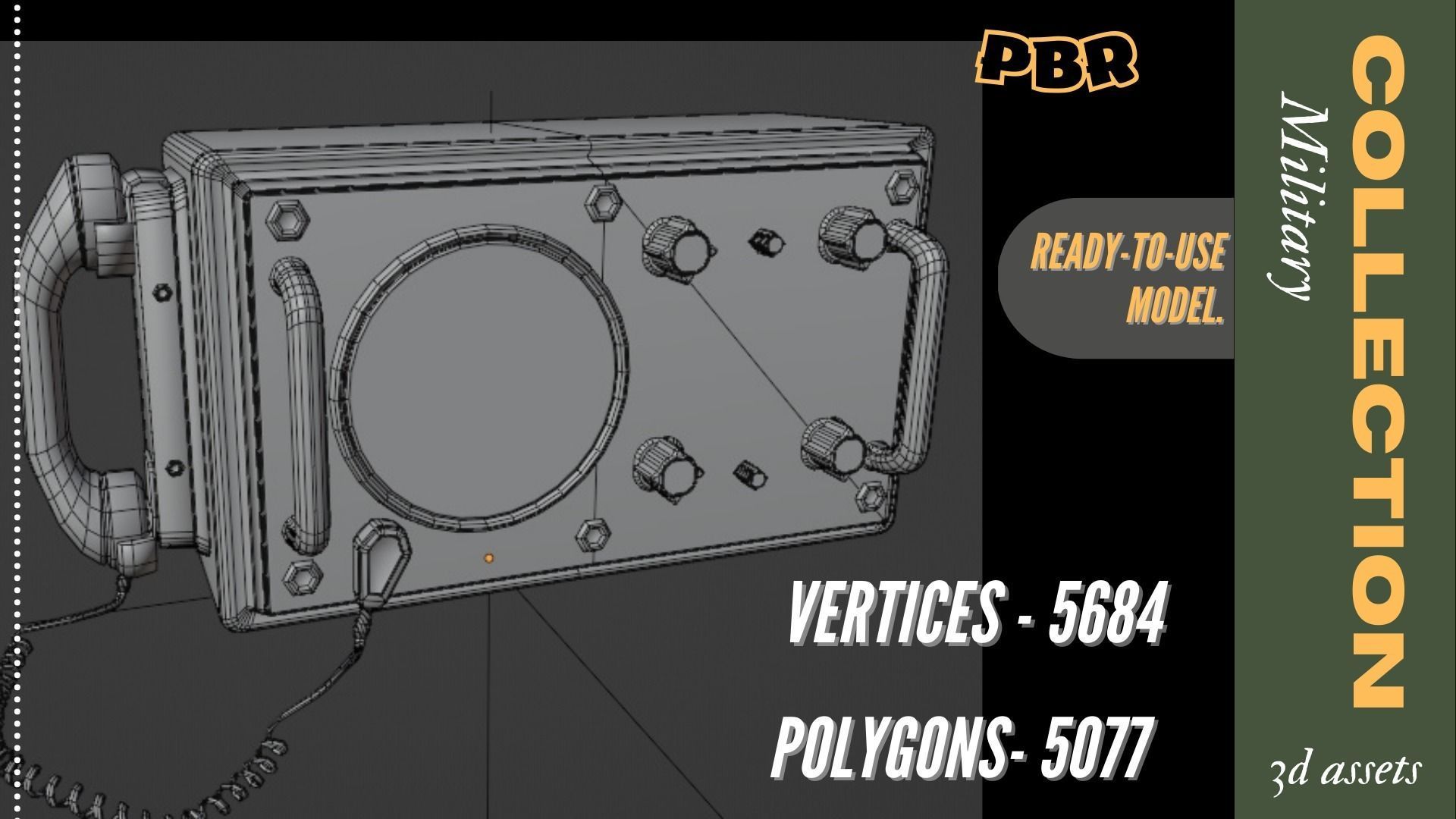 Military Sailor VHF-RT 144 B  1970 Low-poly 3D model Low-poly 3D model_5