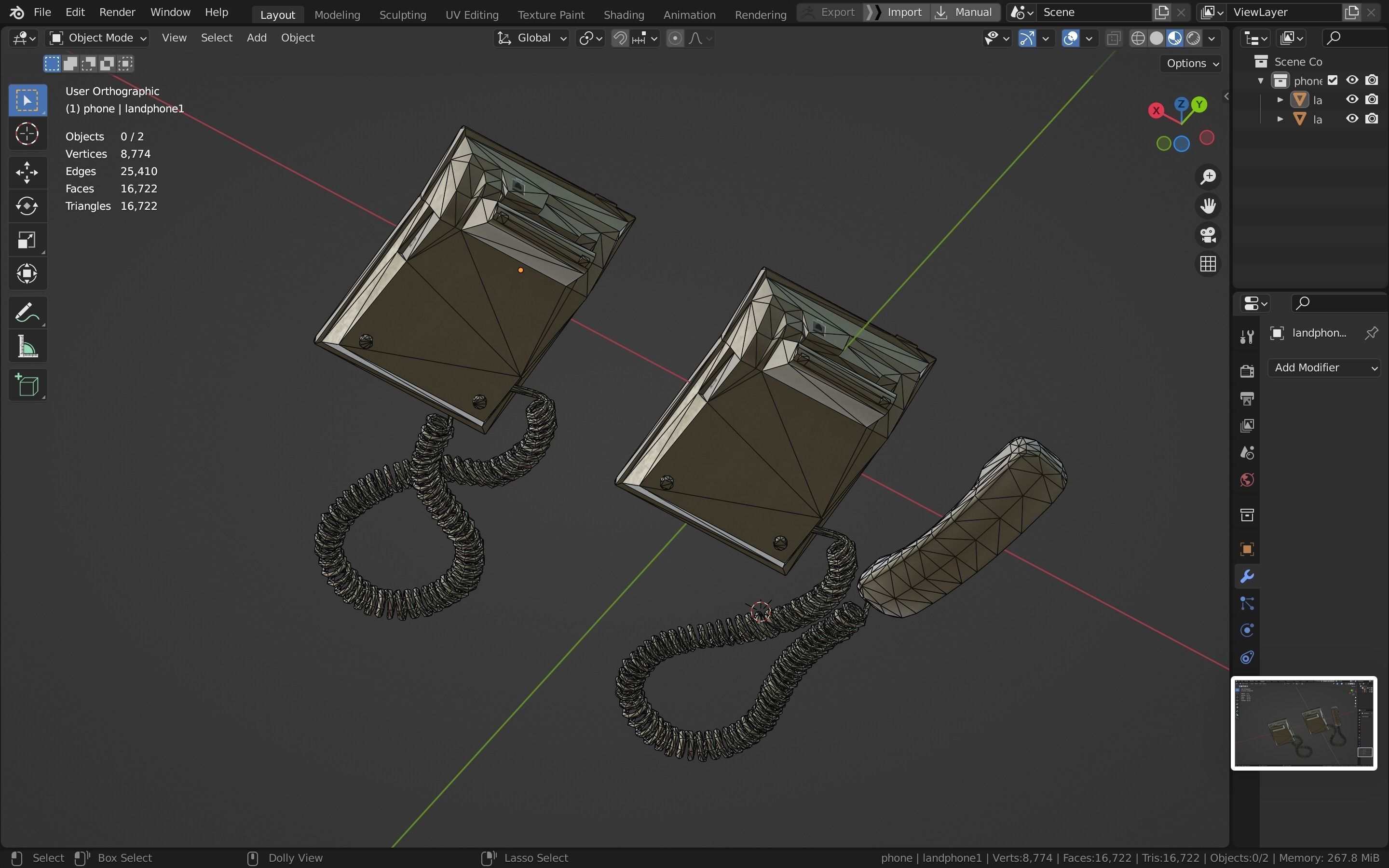 Telephone Low-poly 3D model_24