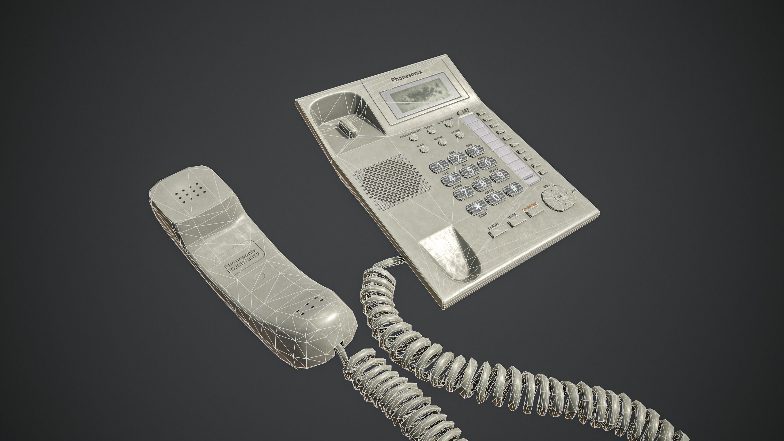 Telephone Low-poly 3D model_11