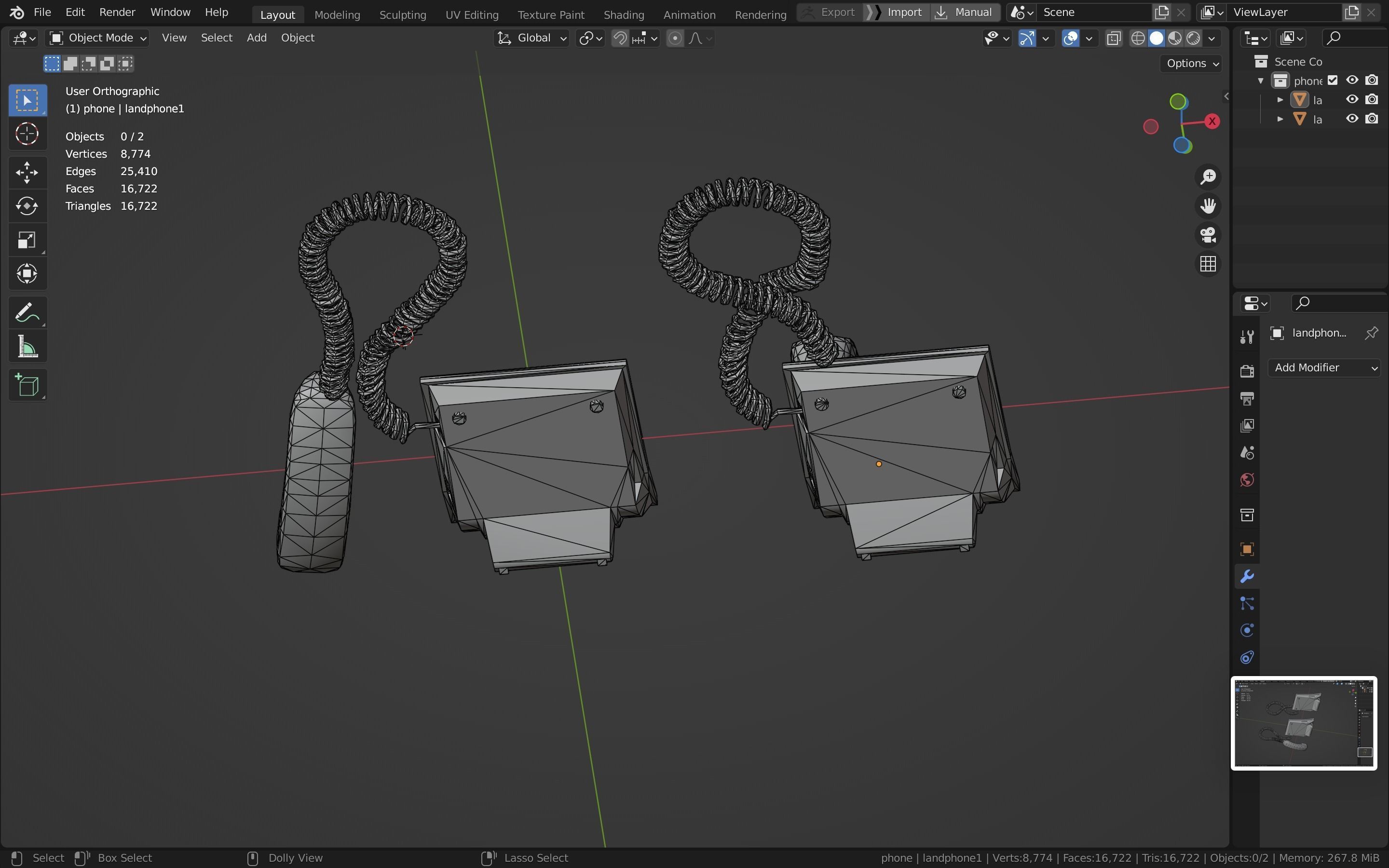 Telephone Low-poly 3D model_27