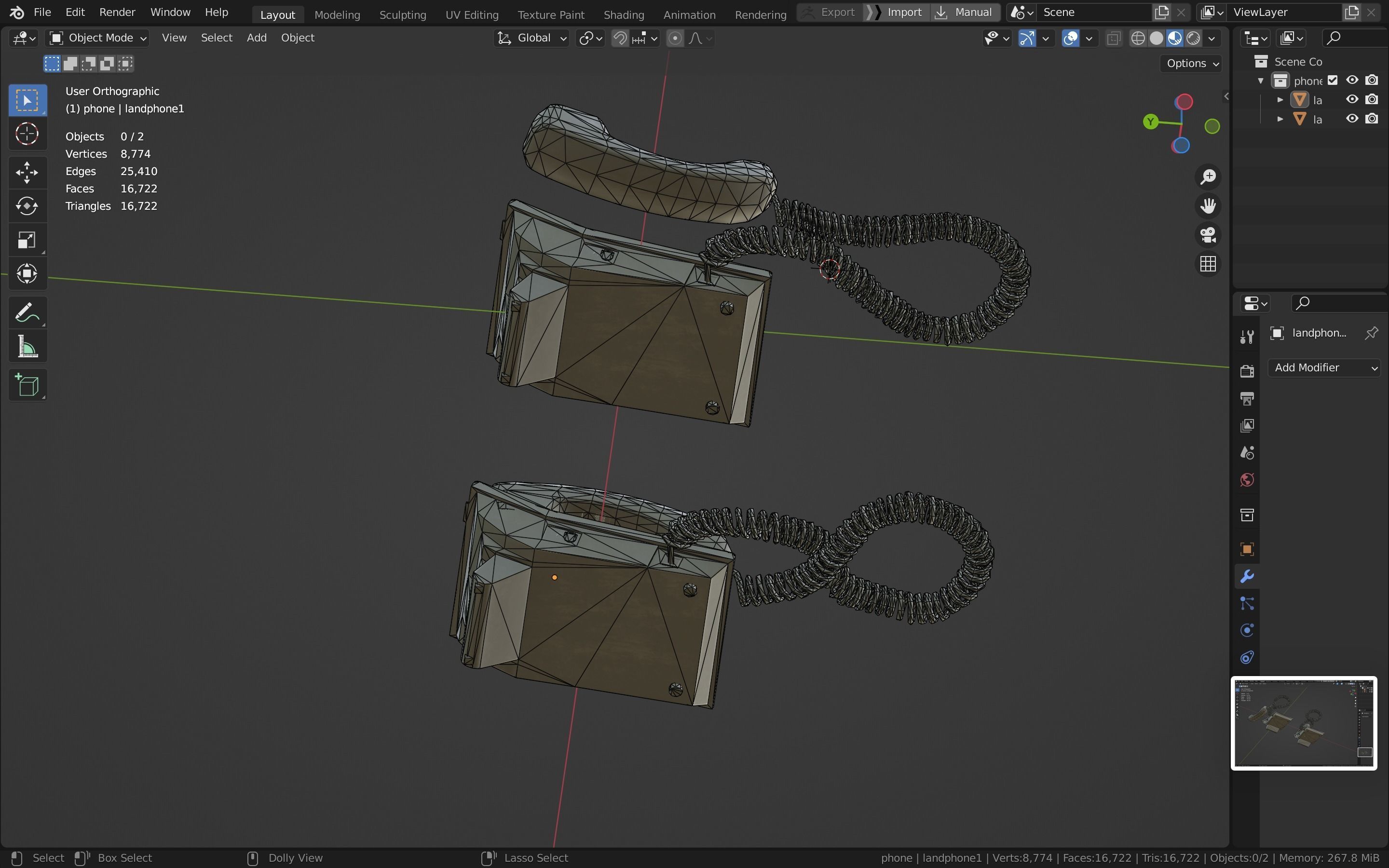 Telephone Low-poly 3D model_22