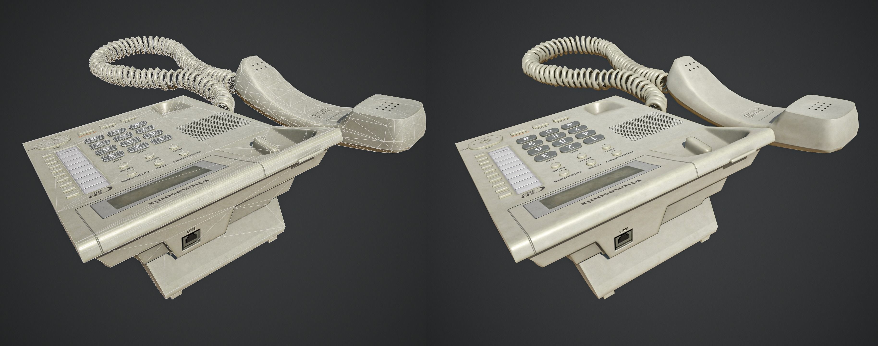 Telephone Low-poly 3D model_14