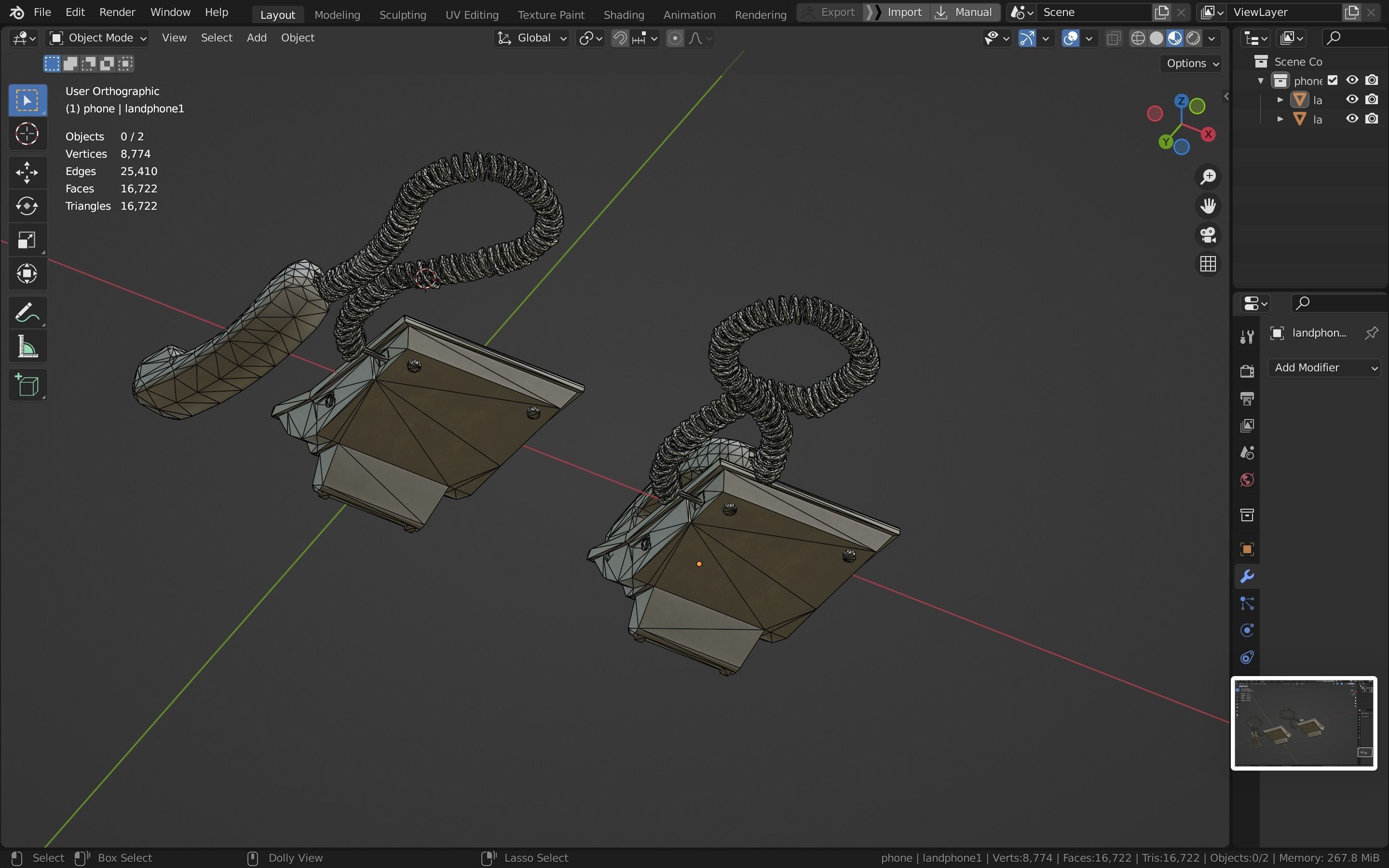 Telephone Low-poly 3D model_20
