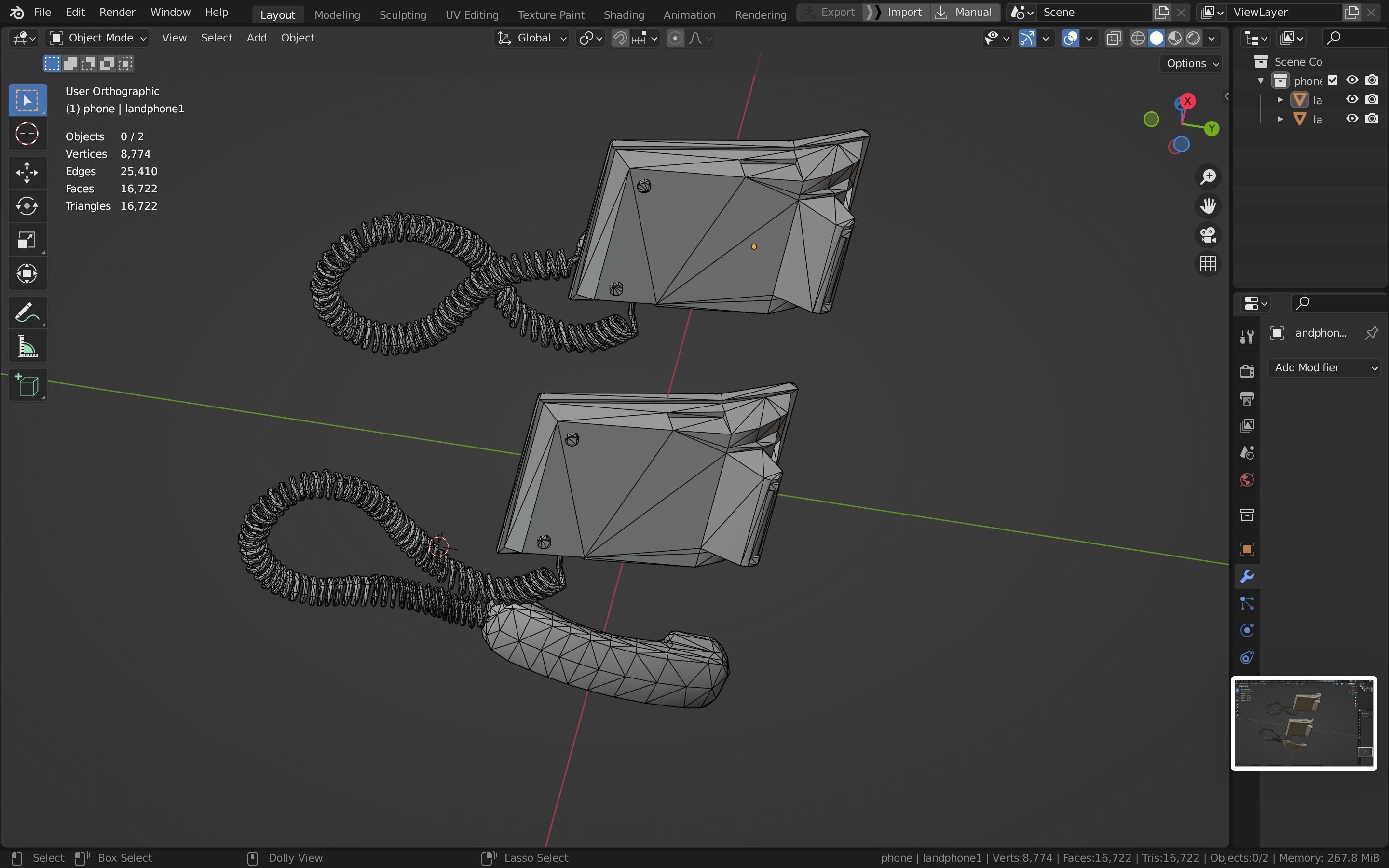 Telephone Low-poly 3D model_26