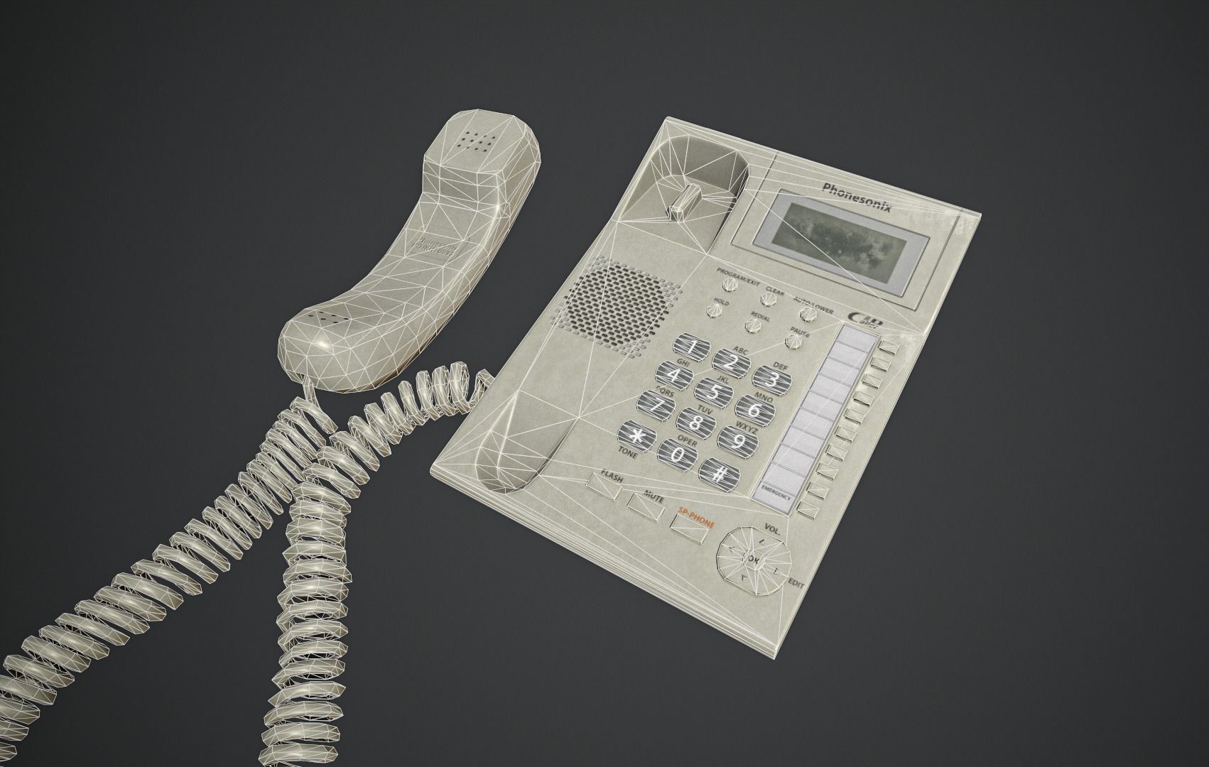 Telephone Low-poly 3D model_12