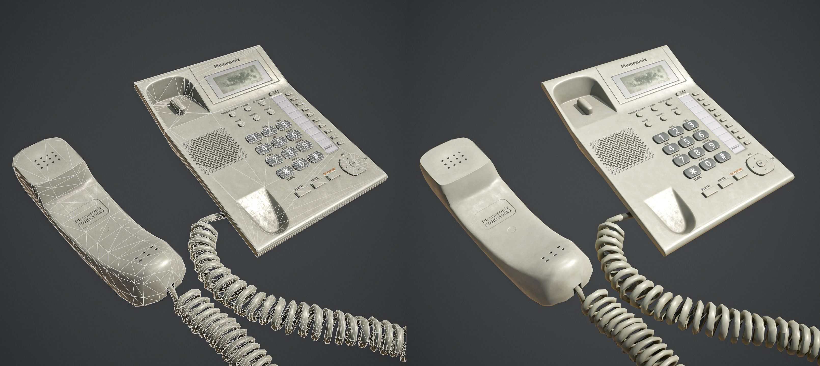 Telephone Low-poly 3D model_15