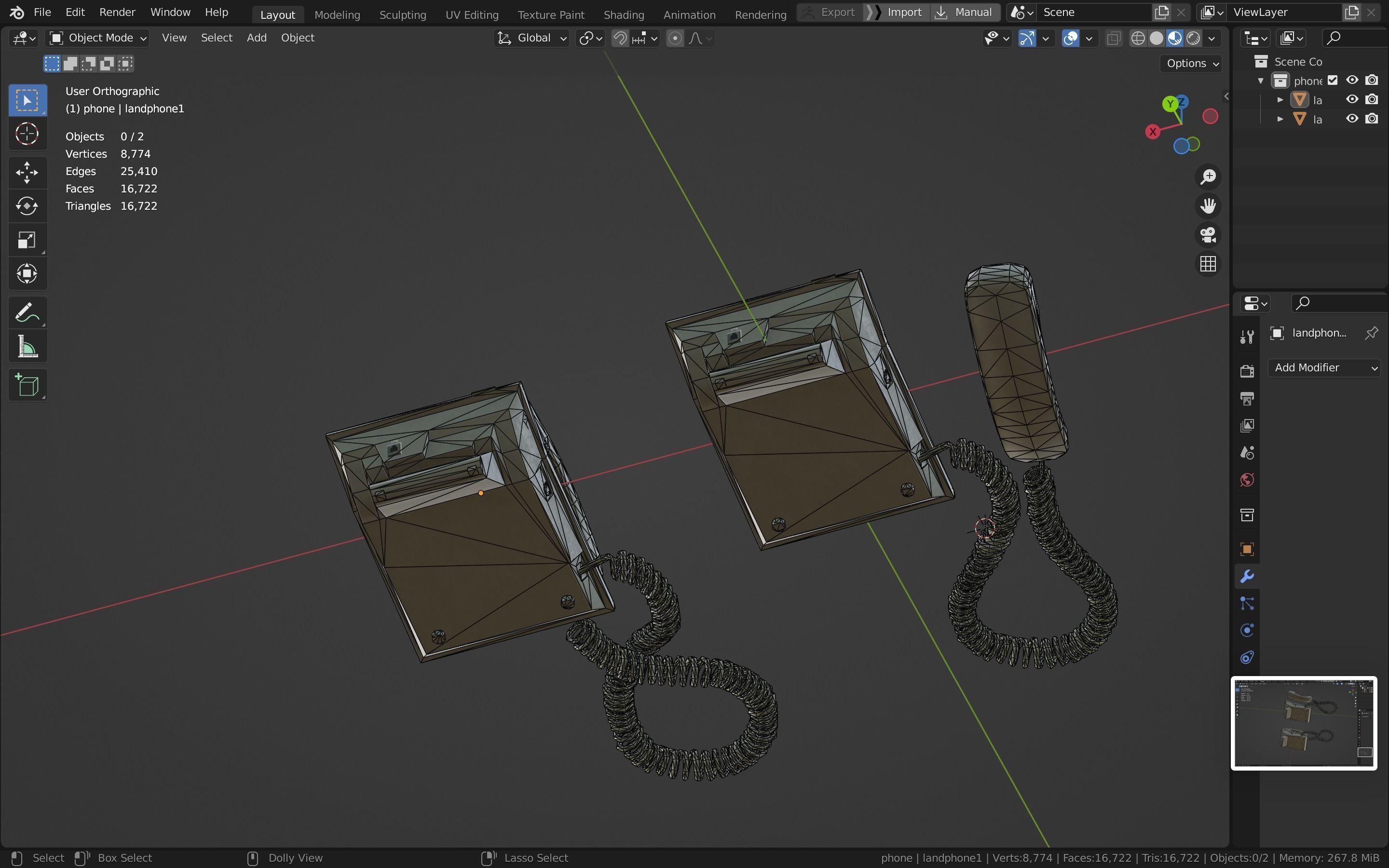 Telephone Low-poly 3D model_23