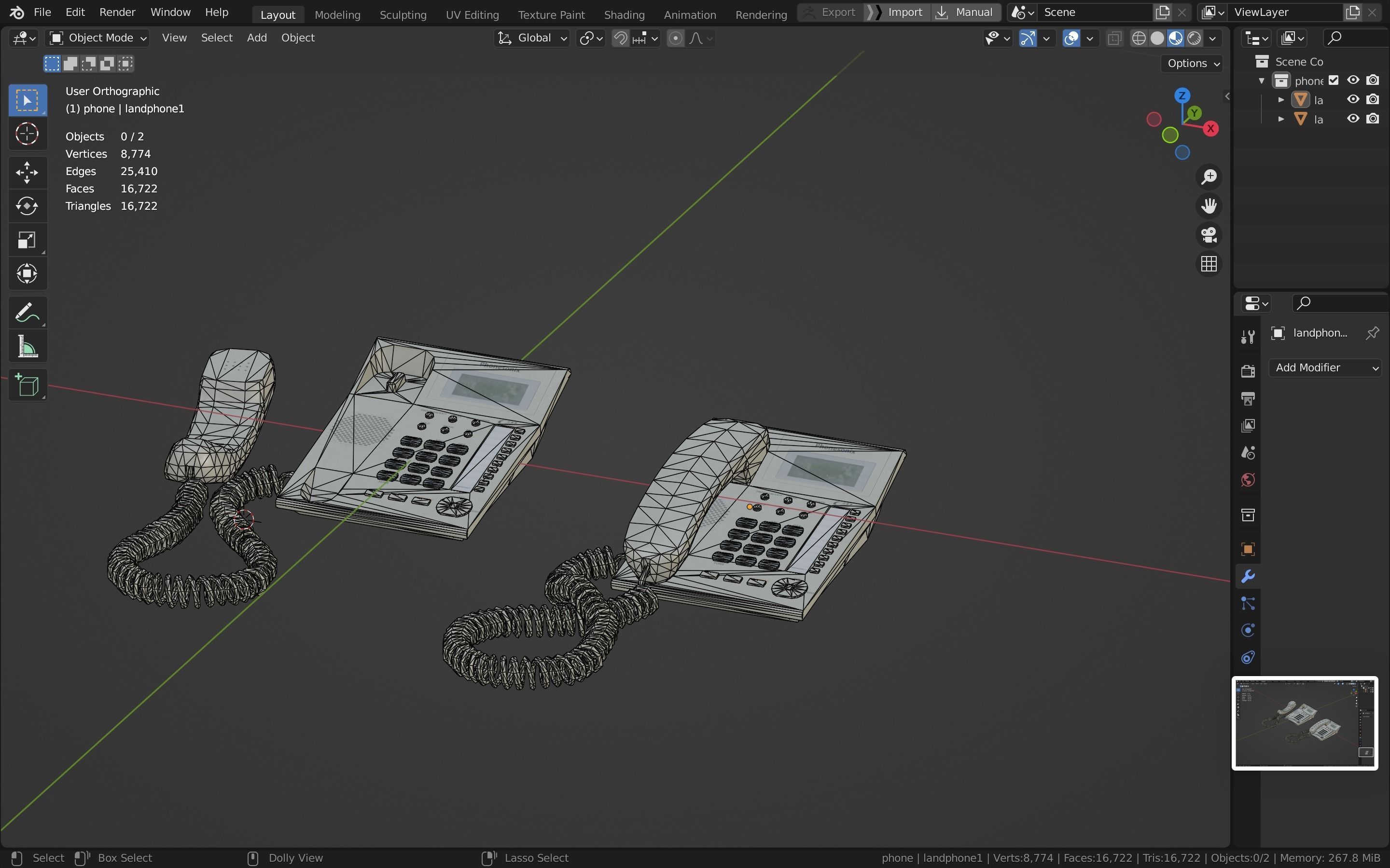 Telephone Low-poly 3D model_18