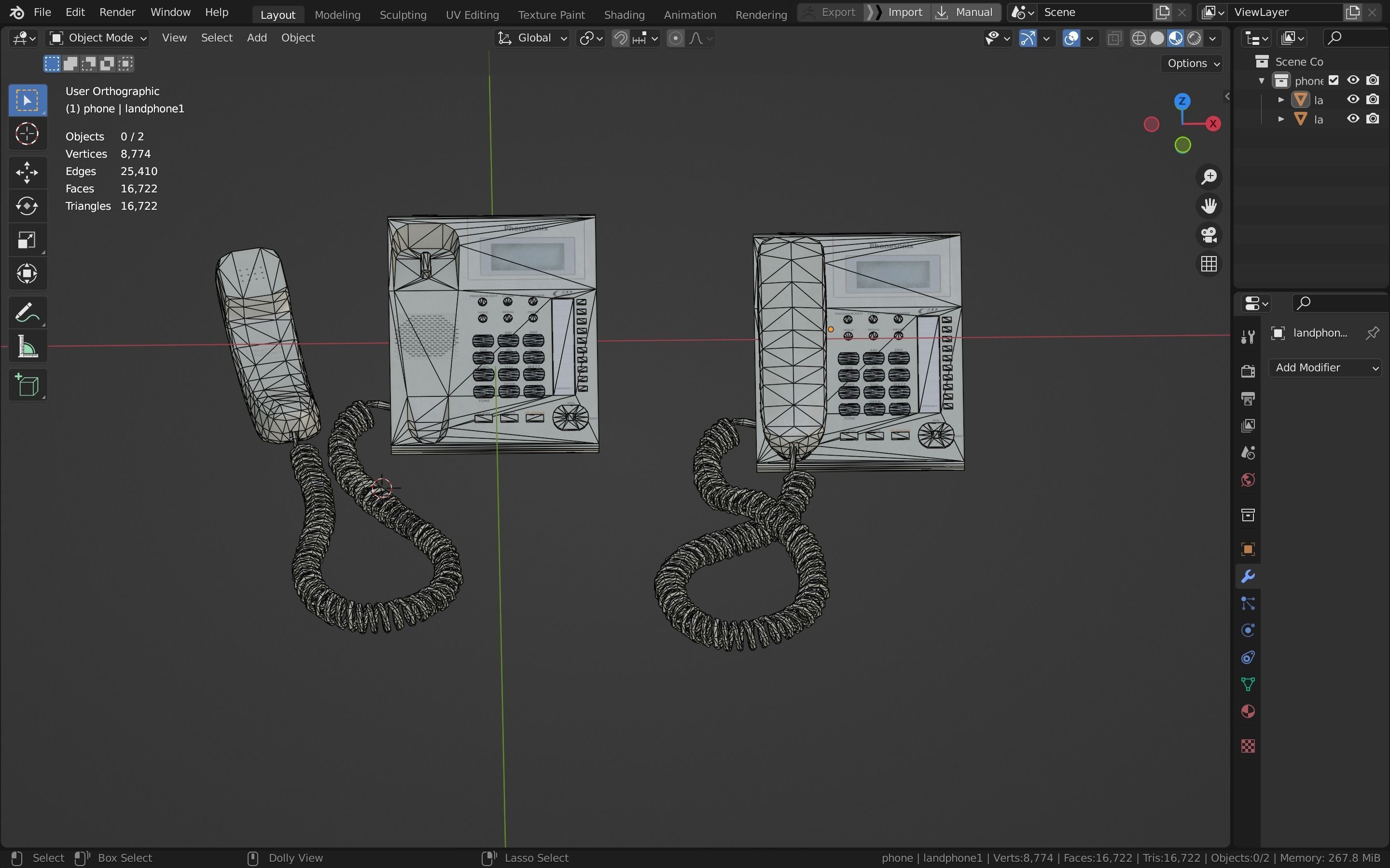 Telephone Low-poly 3D model_21