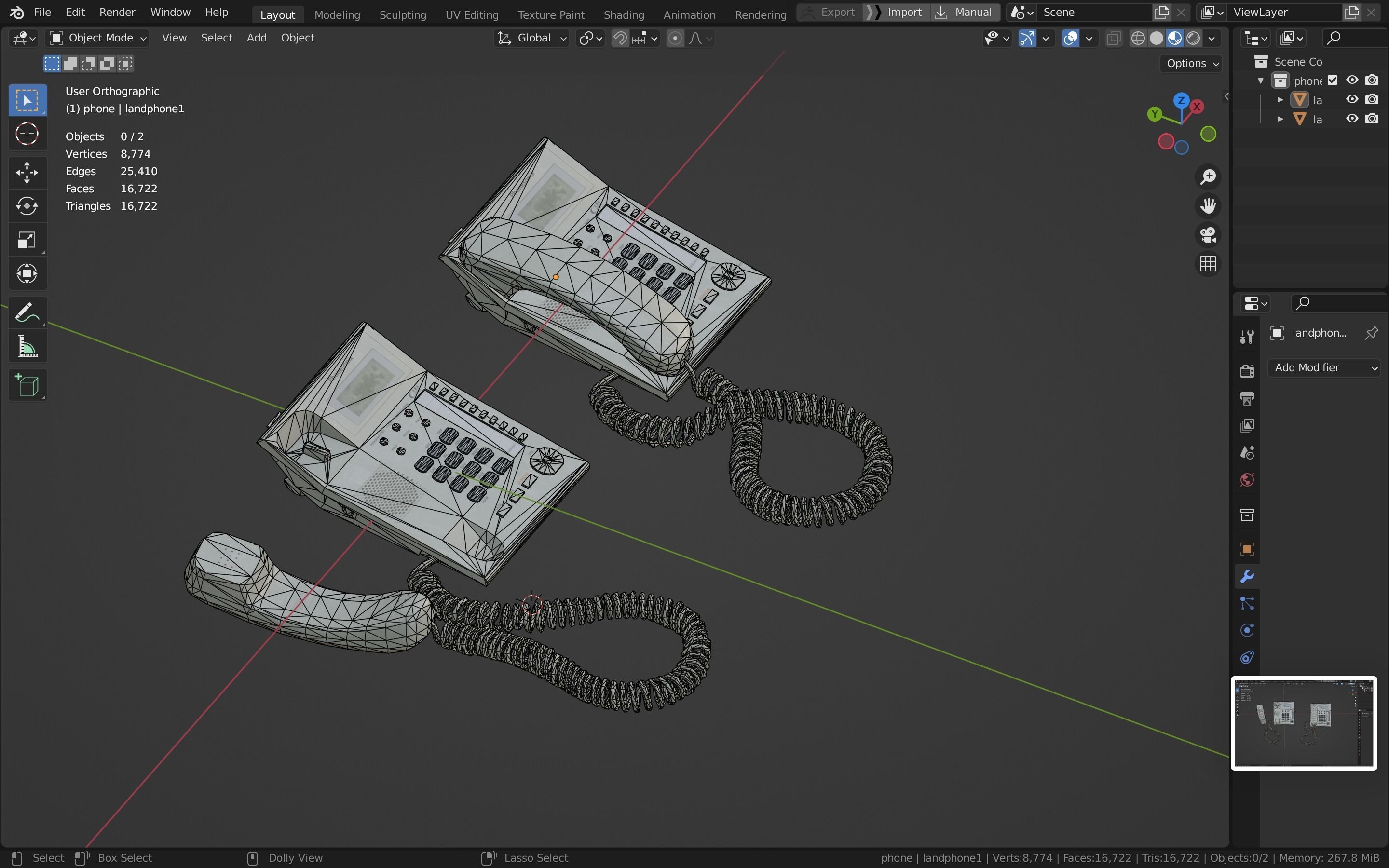 Telephone Low-poly 3D model_32