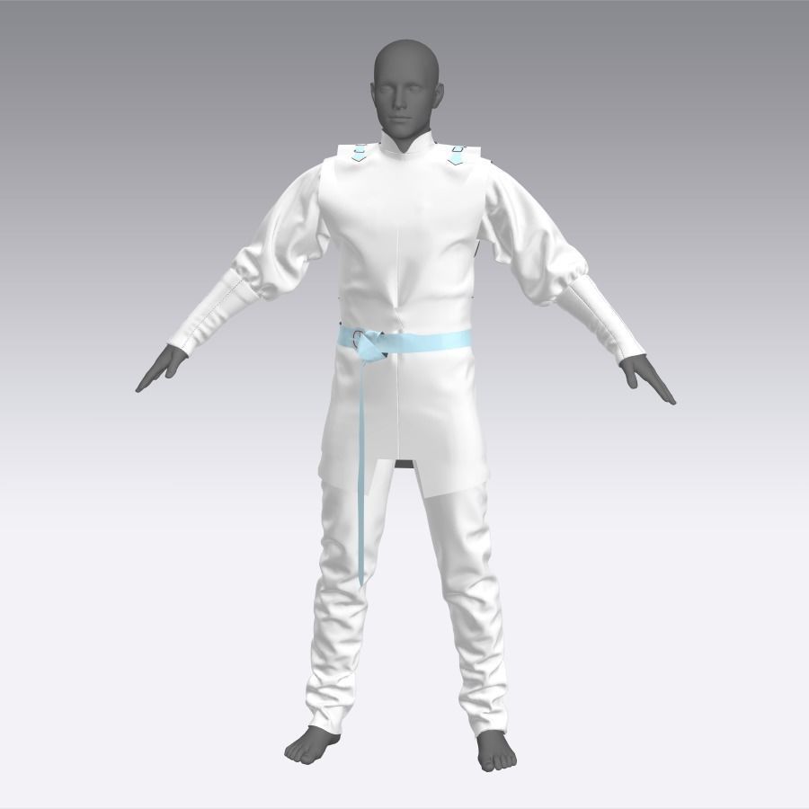 Medieval renaissance clothes man outfit 3D model_6