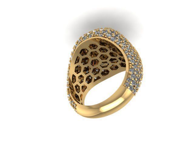 CLUSTER WITH HALO PAVE MENS RING 3D print model_4