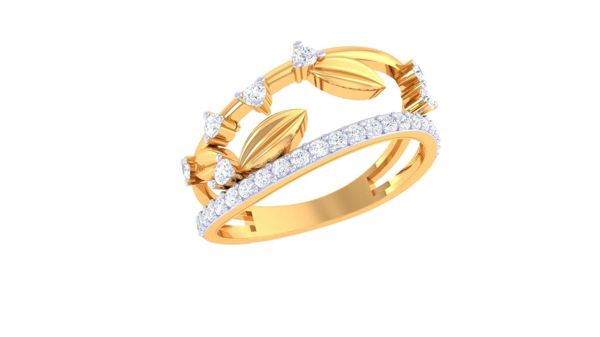 Leaf Light Wt Ring - 32 3D print model_1