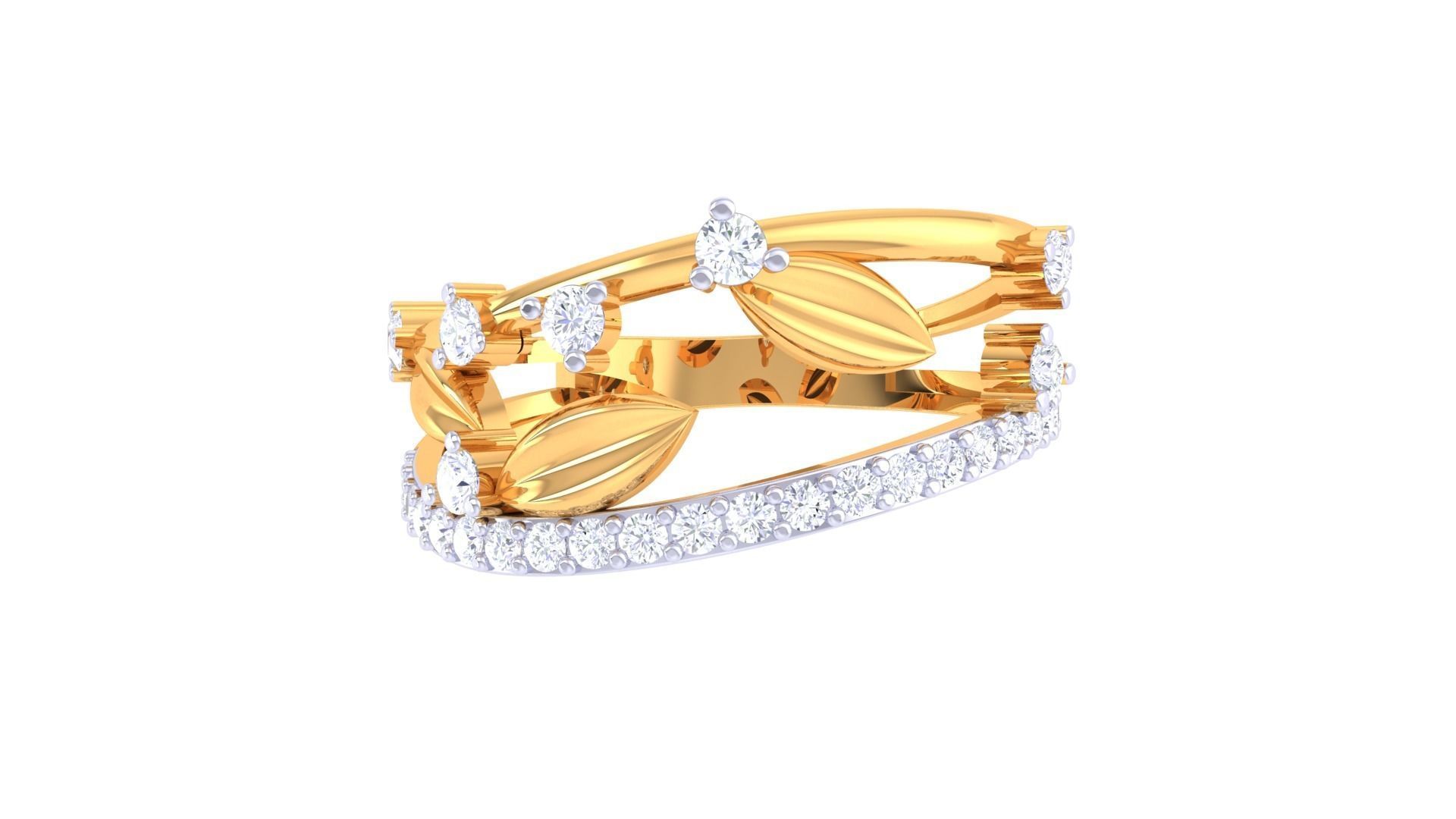 Leaf Light Wt Ring - 32 3D print model_2