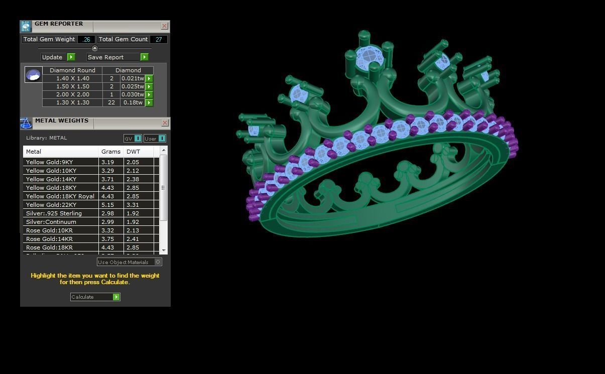 Crown Light Wt Ring - 16 3D print model_3