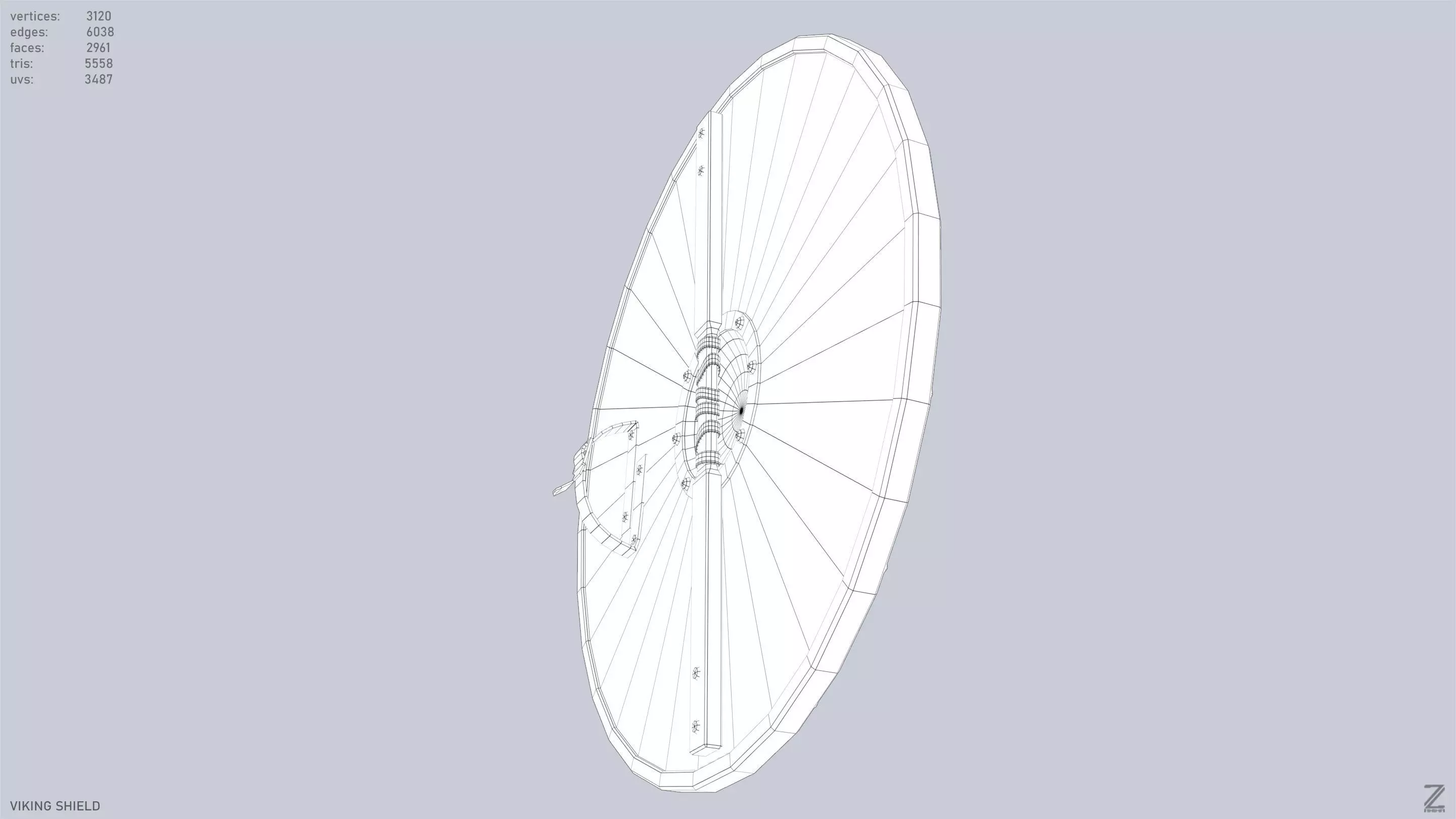 Viking shield Low-poly 3D model_14
