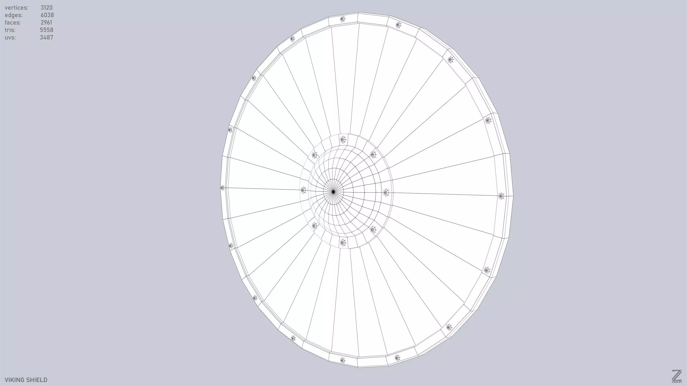 Viking shield Low-poly 3D model_10