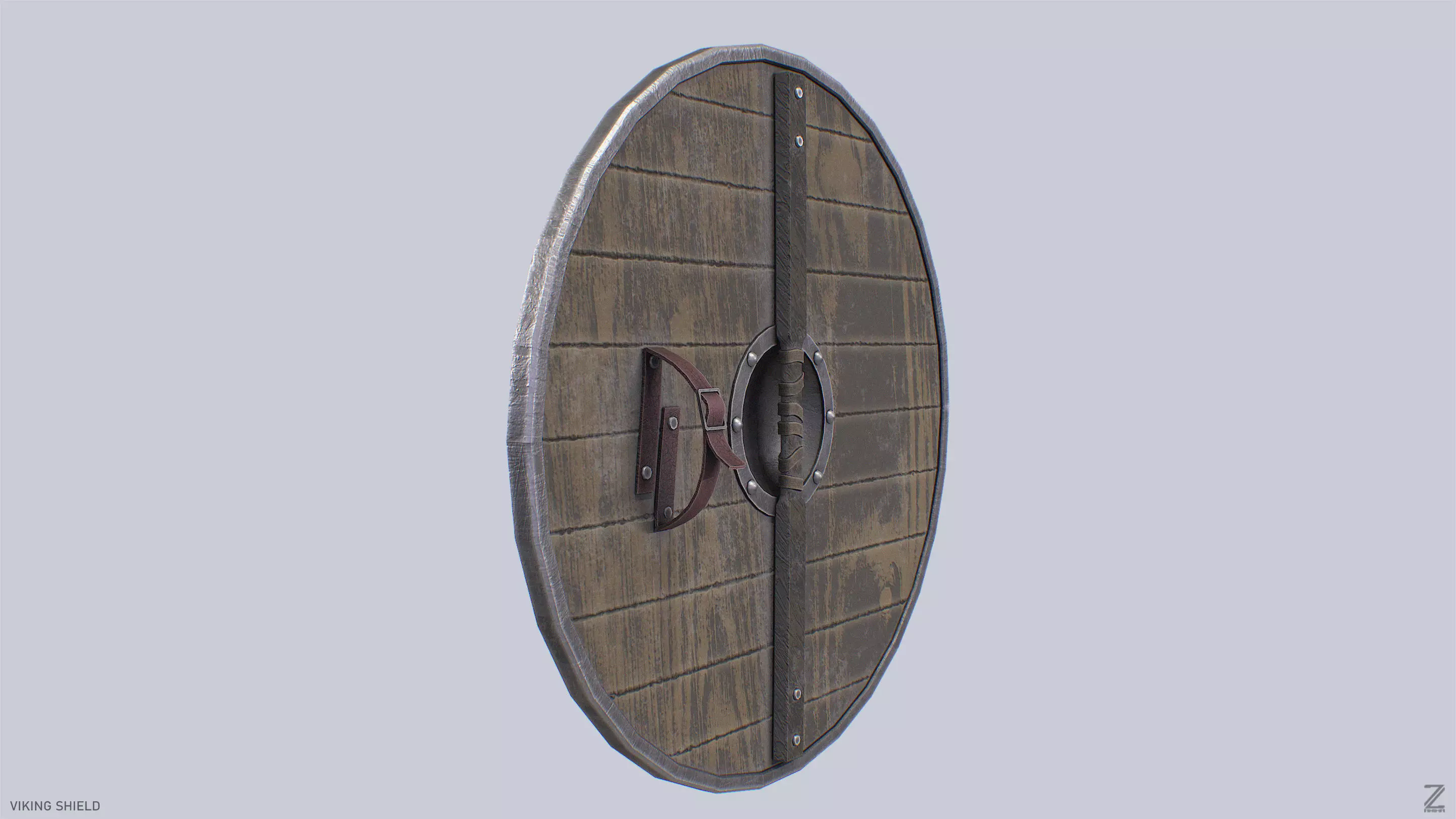 Viking shield Low-poly 3D model_6