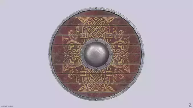 Viking shield Low-poly 3D model