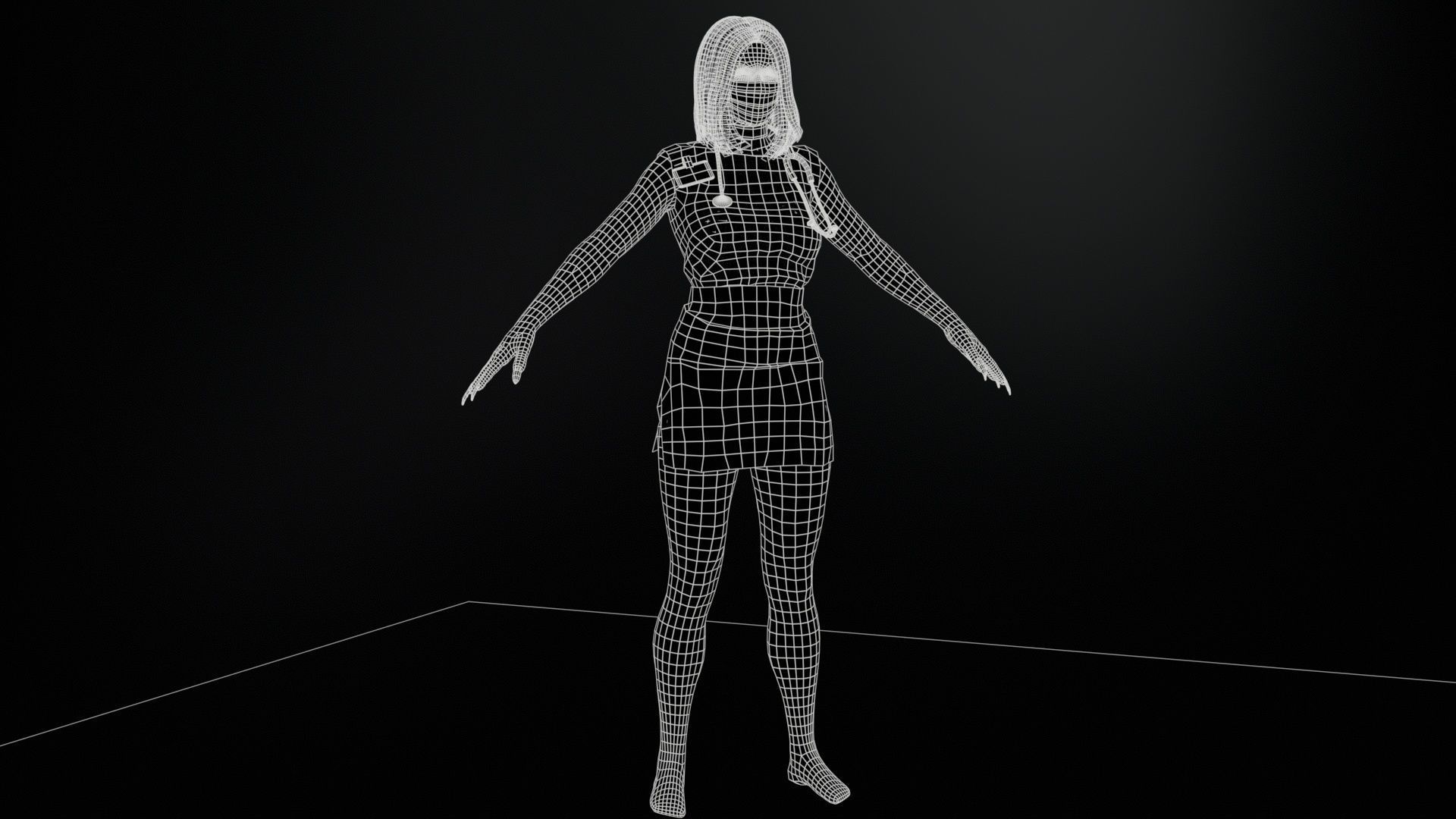 UrbanZombie8 for pack Low-poly 3D model_17