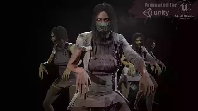 UrbanZombie8 for pack Low-poly 3D model
