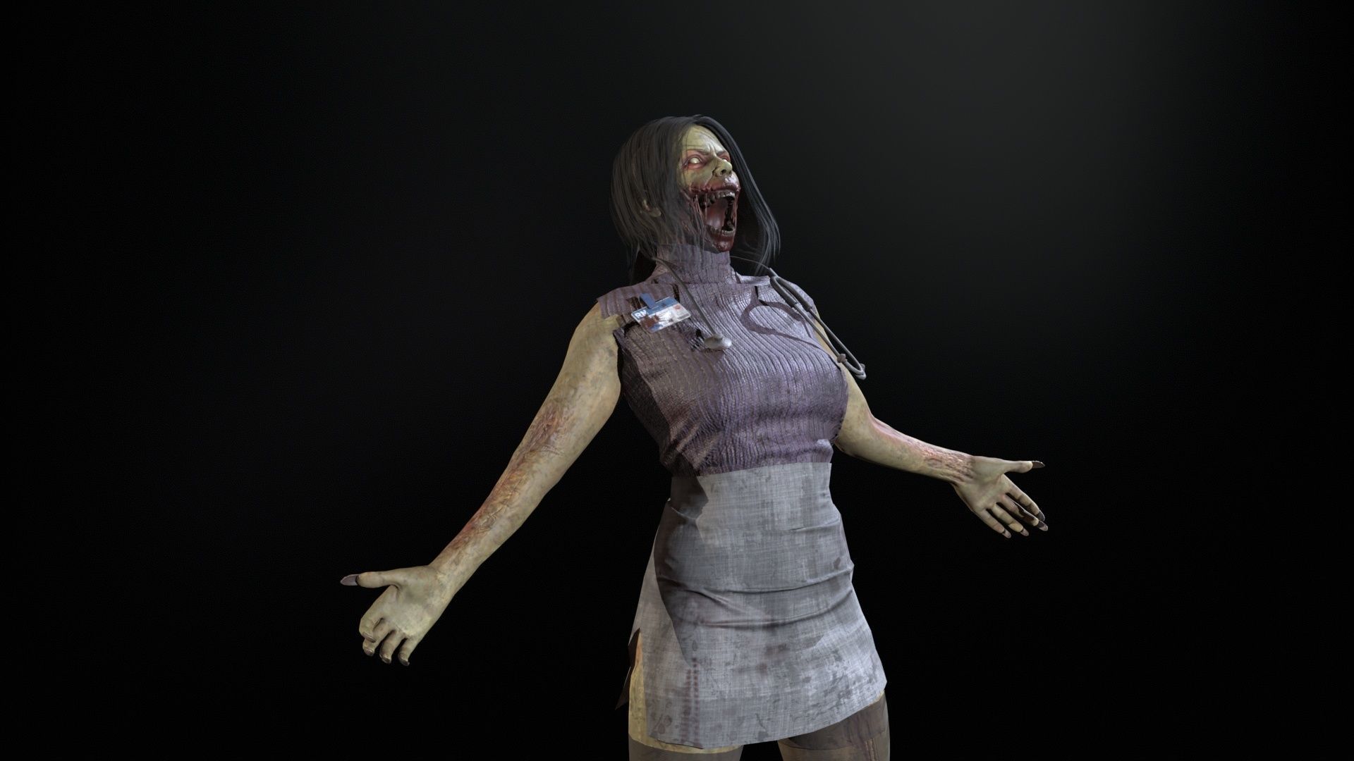 UrbanZombie8 for pack Low-poly 3D model_6