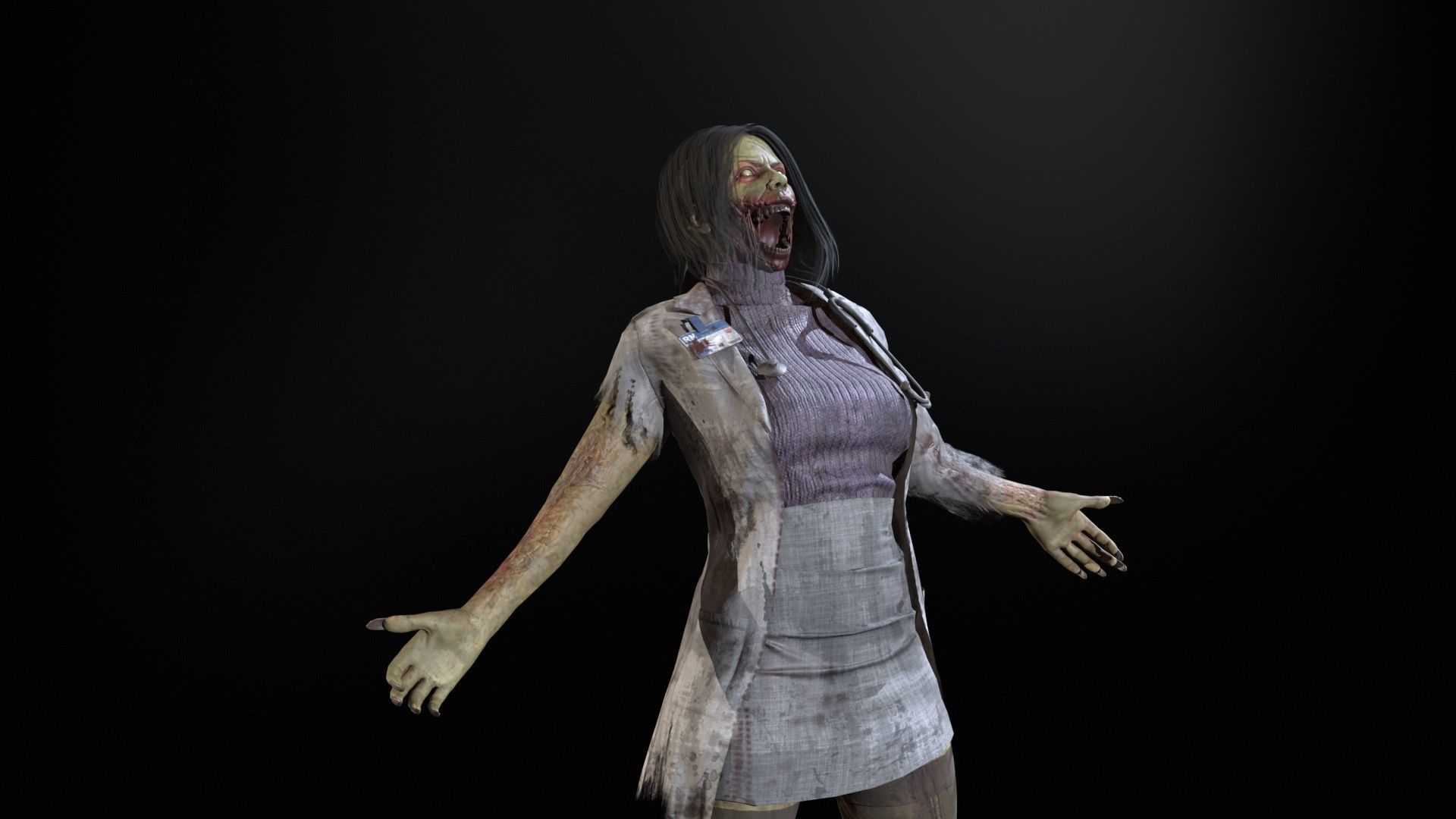 UrbanZombie8 for pack Low-poly 3D model_9