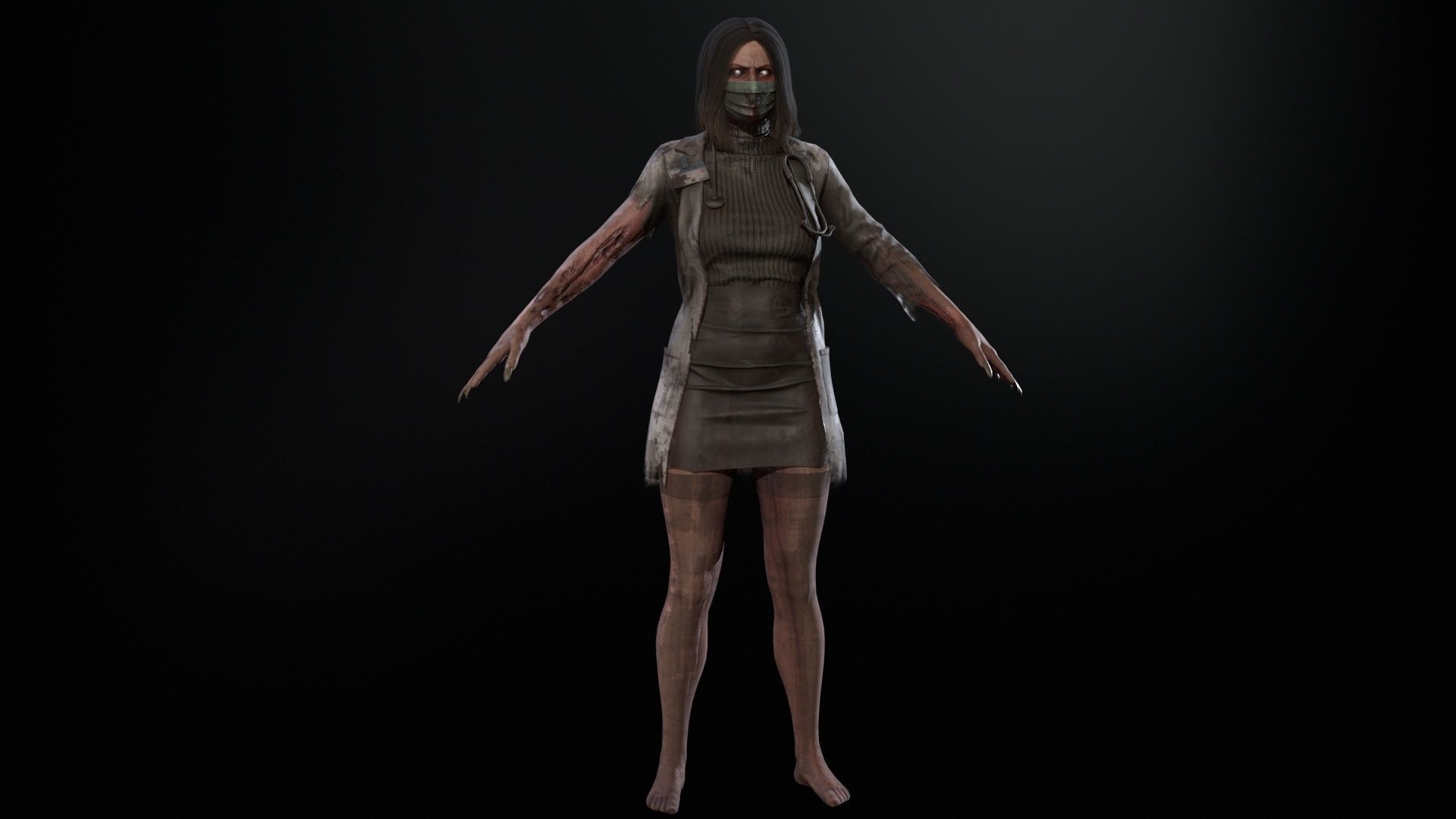 UrbanZombie8 for pack Low-poly 3D model_10