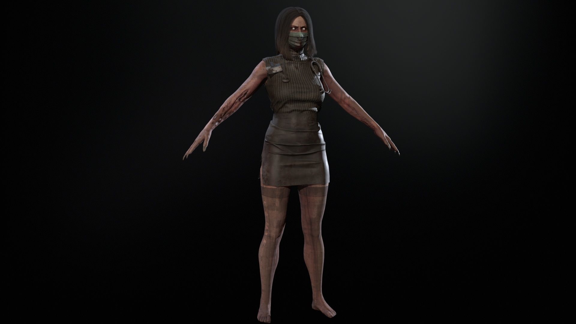 UrbanZombie8 for pack Low-poly 3D model_15