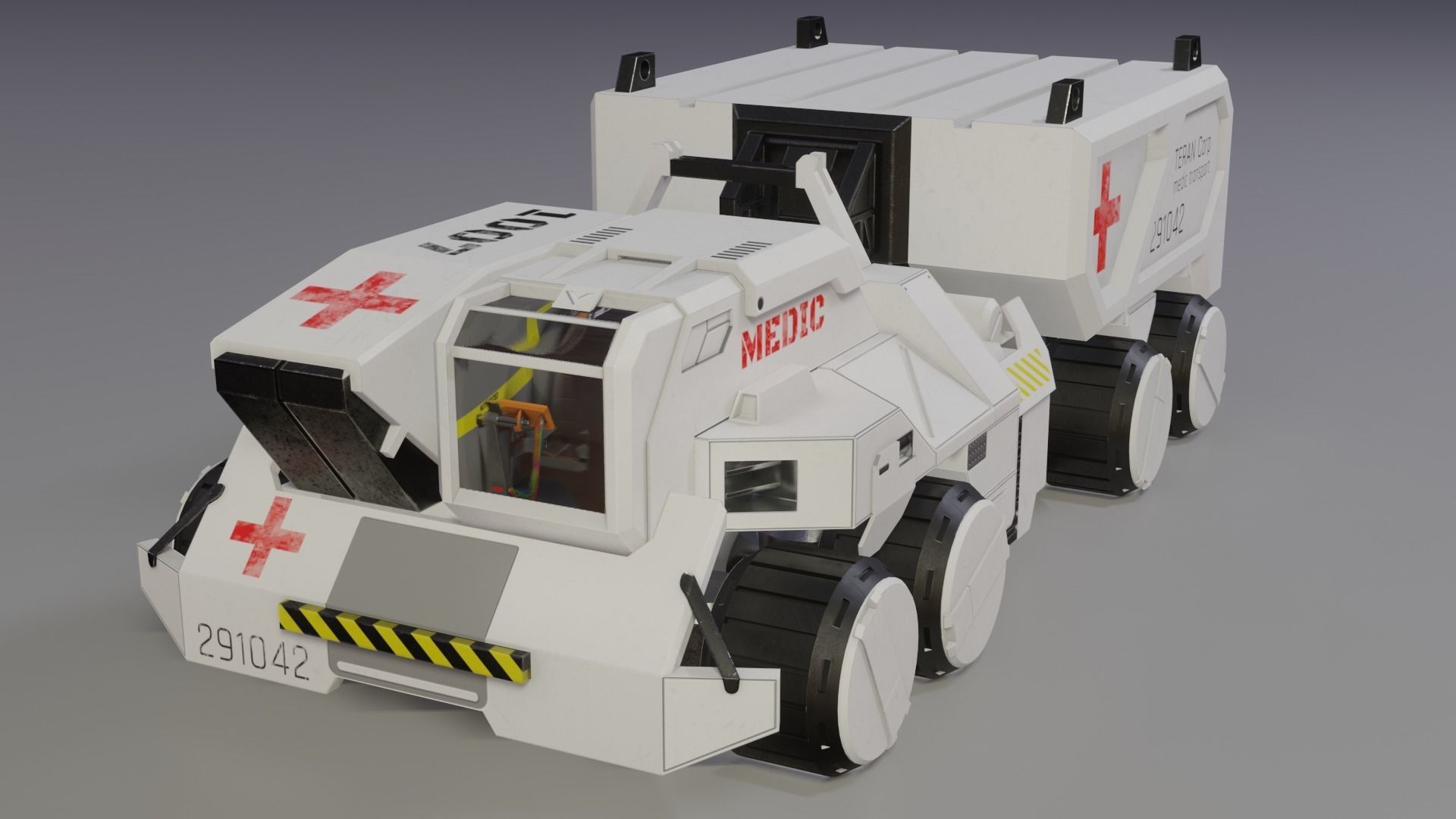 Sci-Fi Vehicles Low Poly Game Ready Model Low-poly 3D model_1