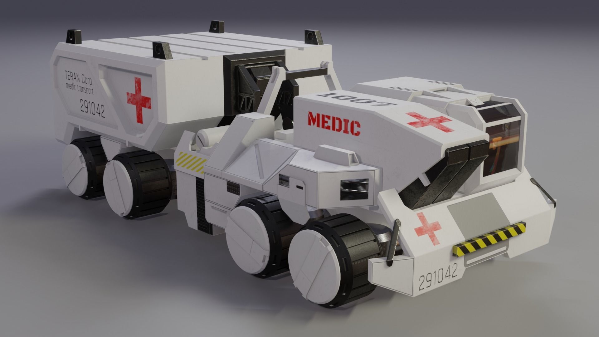 Sci-Fi Vehicles Low Poly Game Ready Model Low-poly 3D model_8