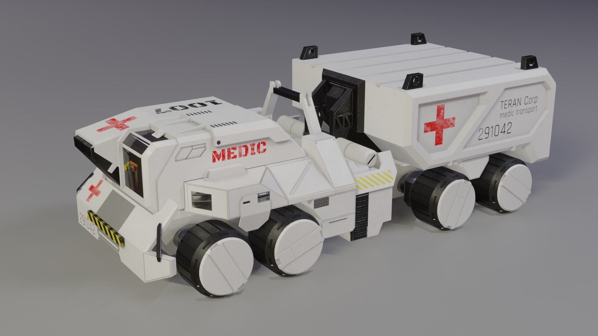 Sci-Fi Vehicles Low Poly Game Ready Model Low-poly 3D model_2