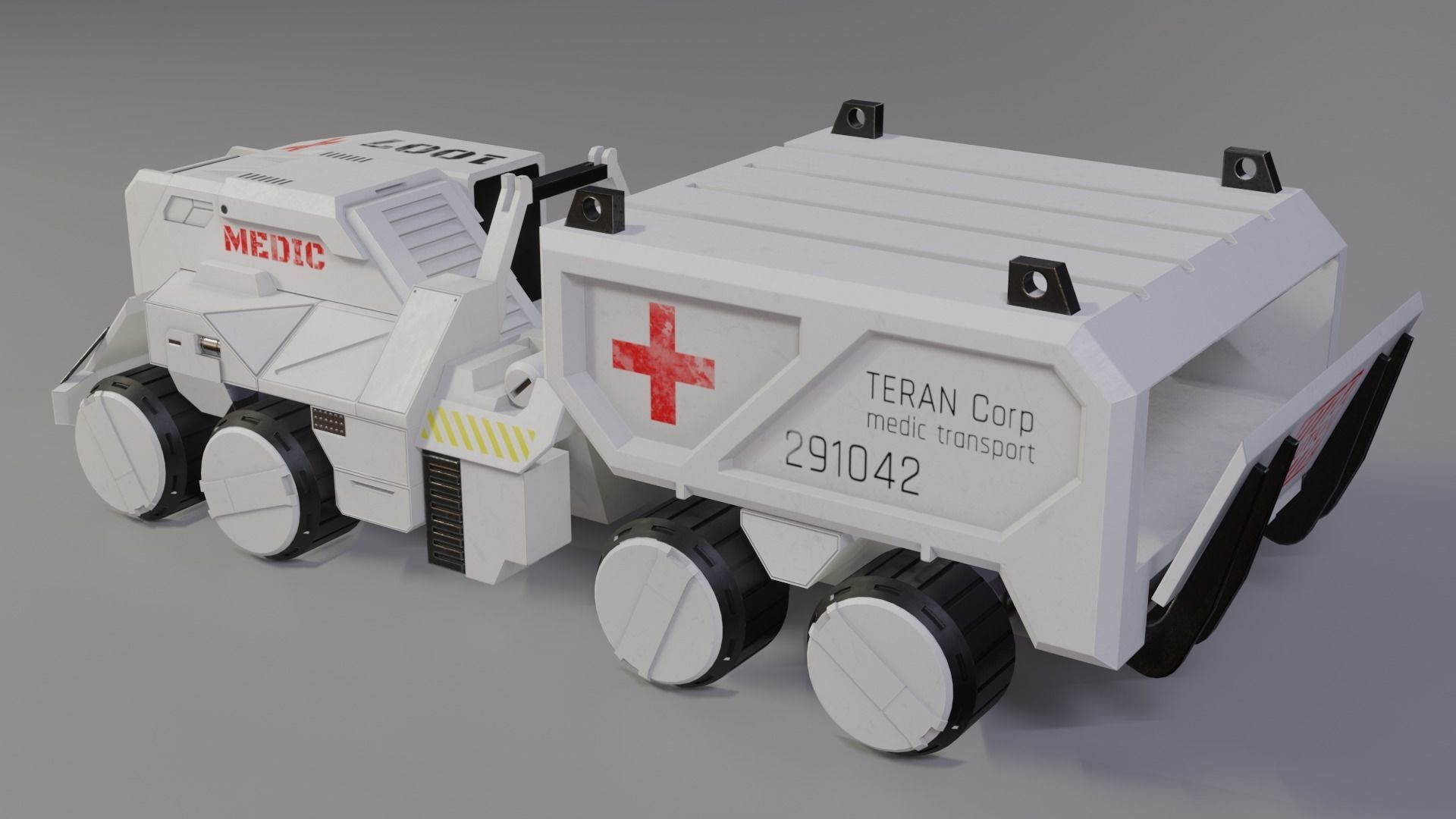 Sci-Fi Vehicles Low Poly Game Ready Model Low-poly 3D model_5