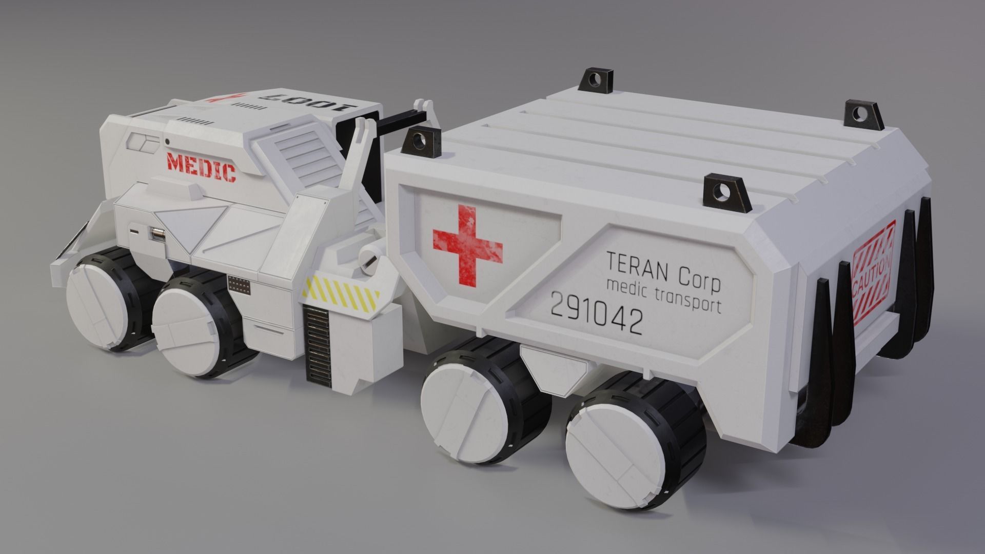 Sci-Fi Vehicles Low Poly Game Ready Model Low-poly 3D model_4