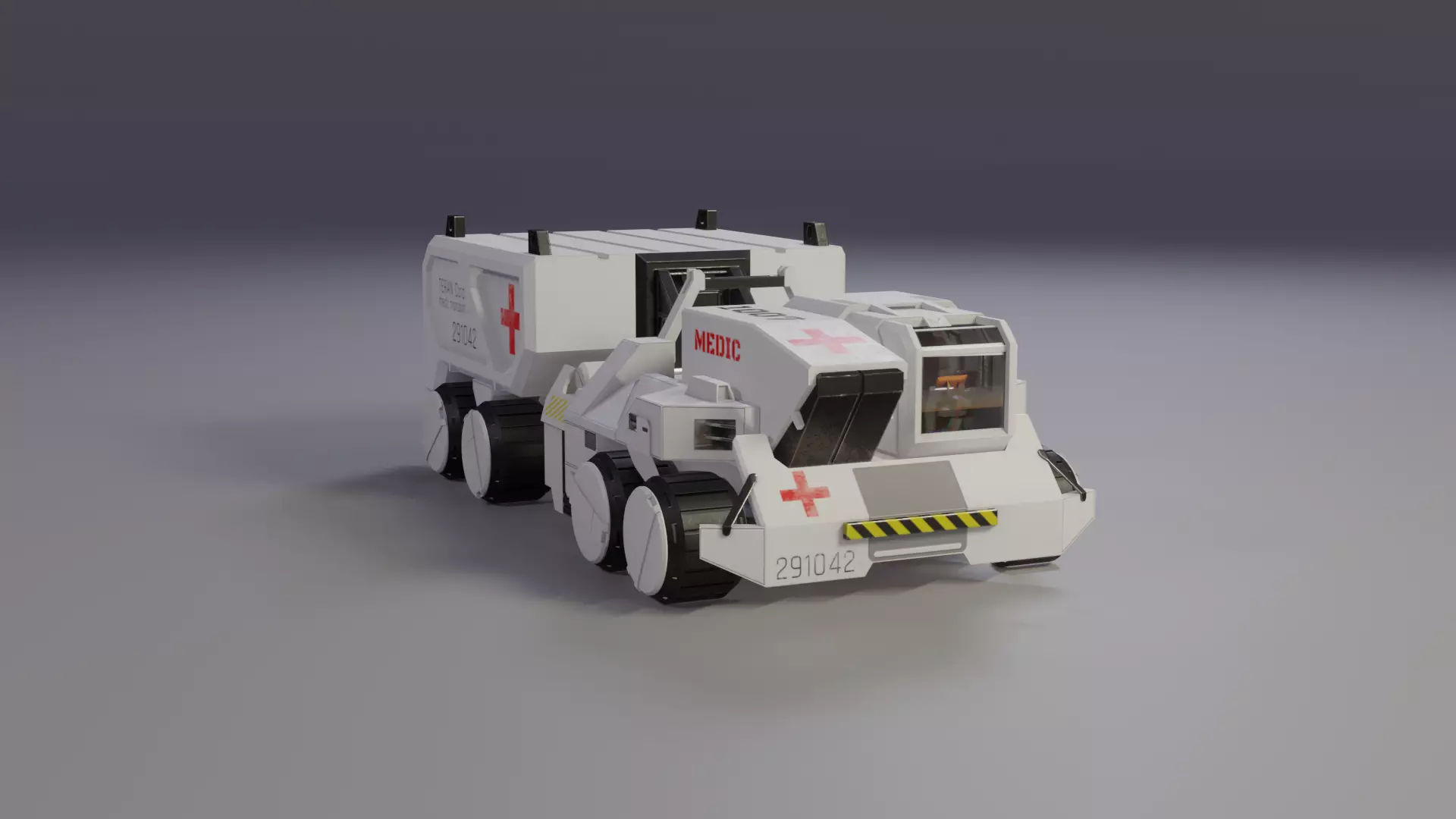 Sci-Fi Vehicles Low Poly Game Ready Model Low-poly 3D model_0