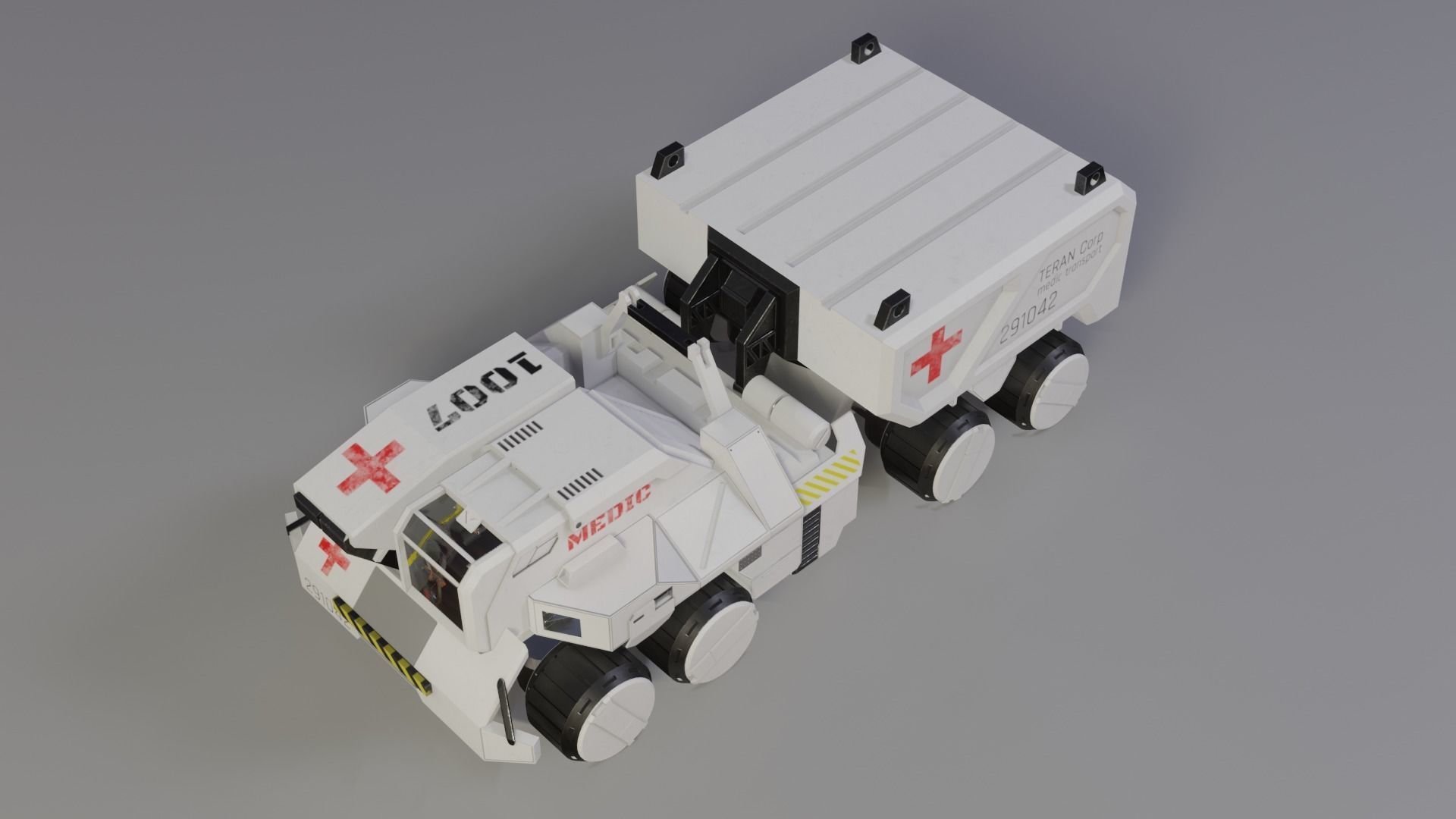 Sci-Fi Vehicles Low Poly Game Ready Model Low-poly 3D model_3