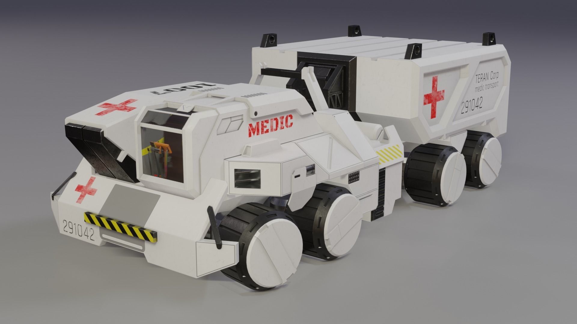 Sci-Fi Vehicles Low Poly Game Ready Model Low-poly 3D model_9