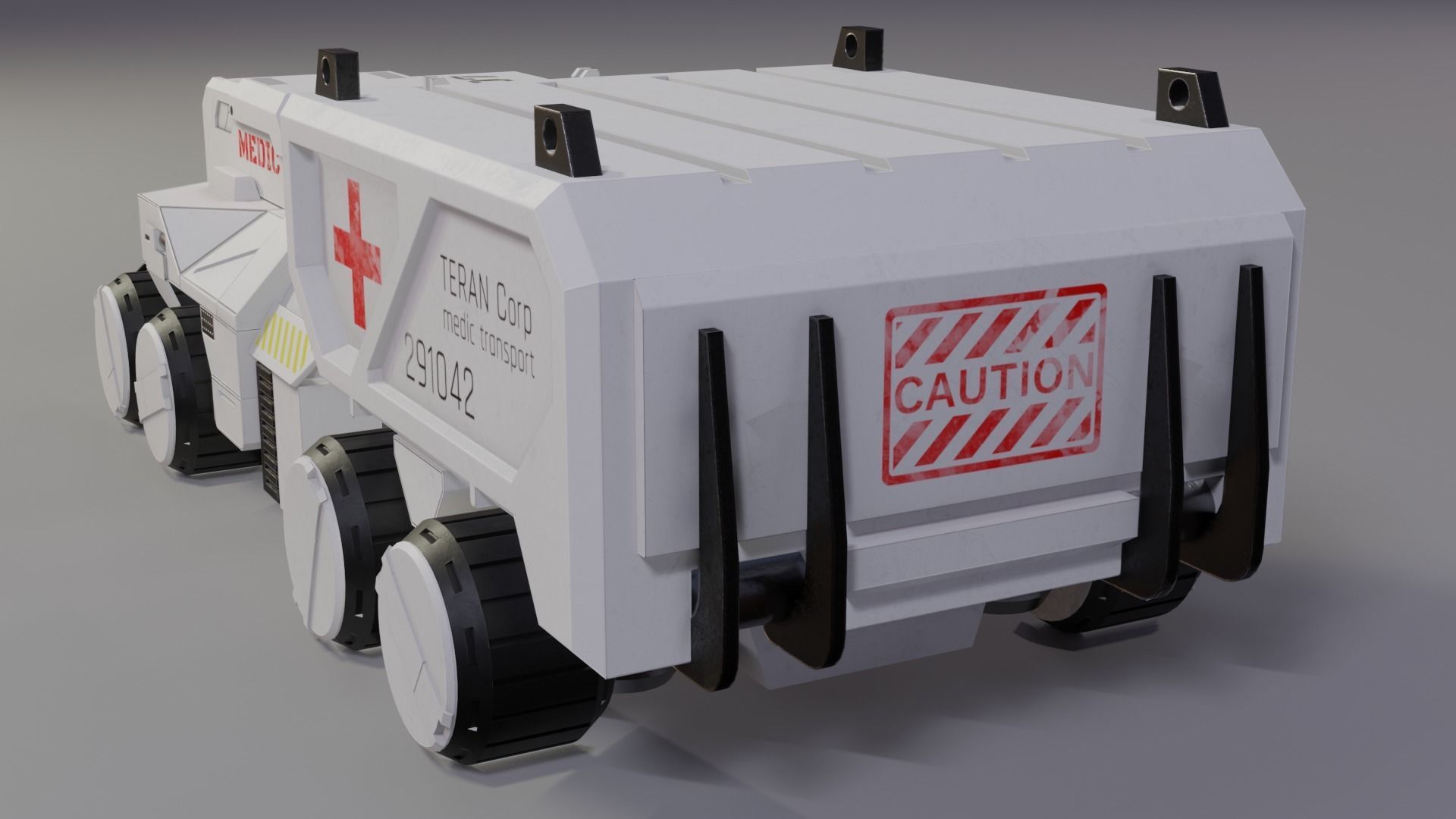 Sci-Fi Vehicles Low Poly Game Ready Model Low-poly 3D model_6