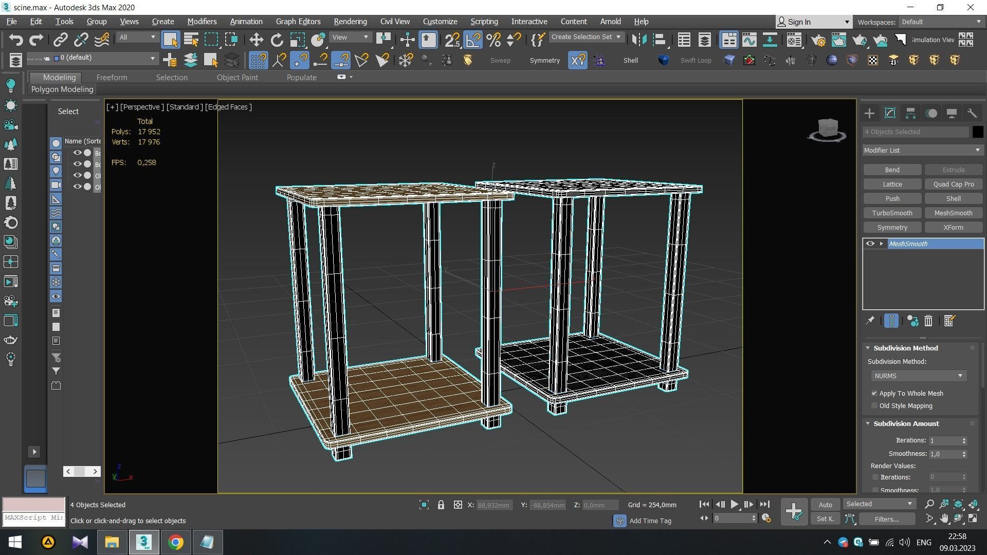 Furinno Simplistic Set of 2 End Table Low-poly 3D model_4