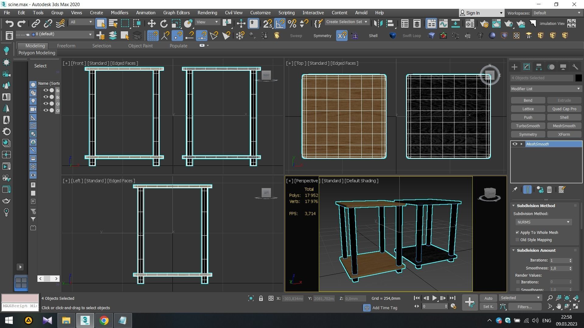 Furinno Simplistic Set of 2 End Table Low-poly 3D model_3