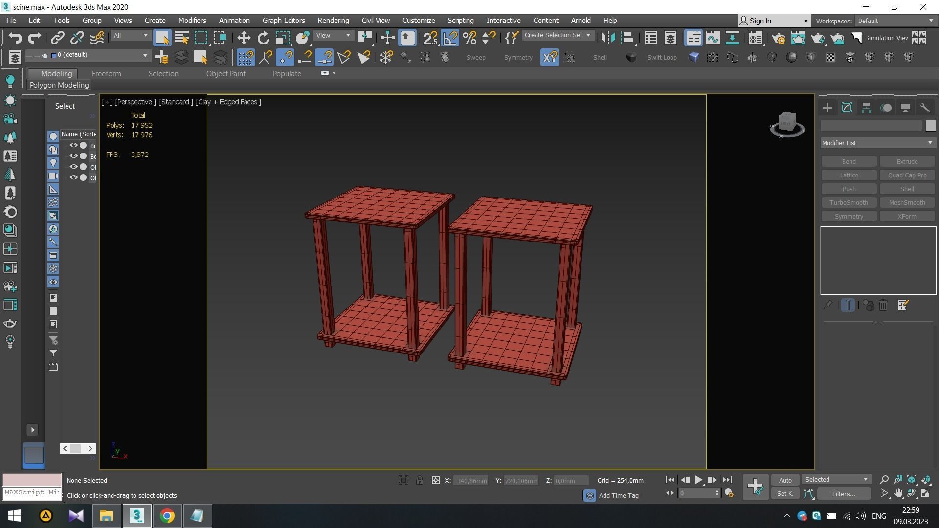 Furinno Simplistic Set of 2 End Table Low-poly 3D model_10