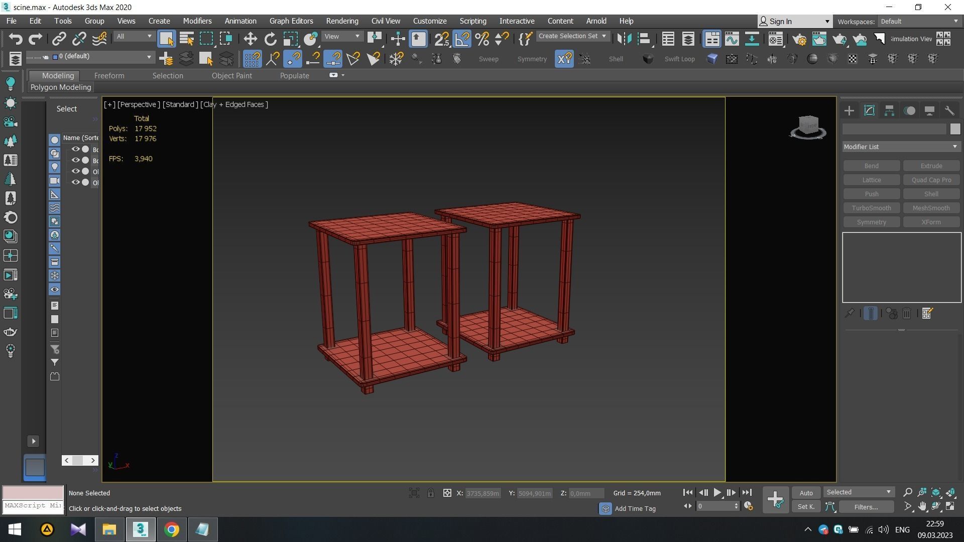 Furinno Simplistic Set of 2 End Table Low-poly 3D model_9